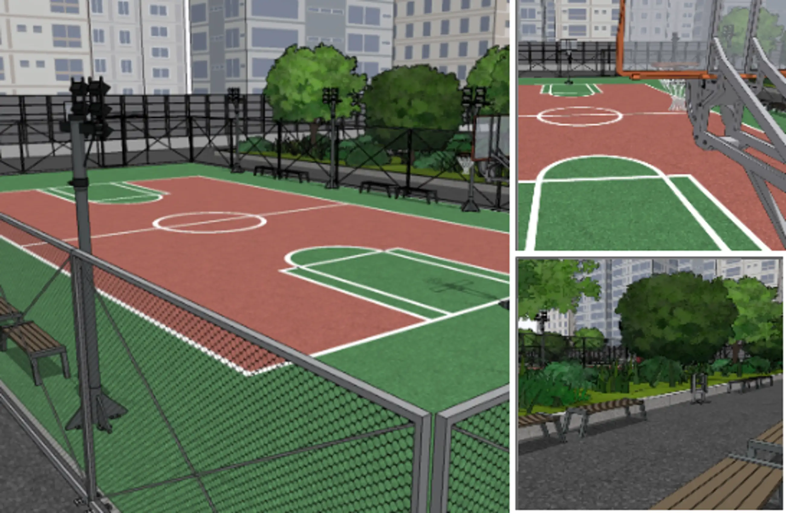 Outdoor basketball court