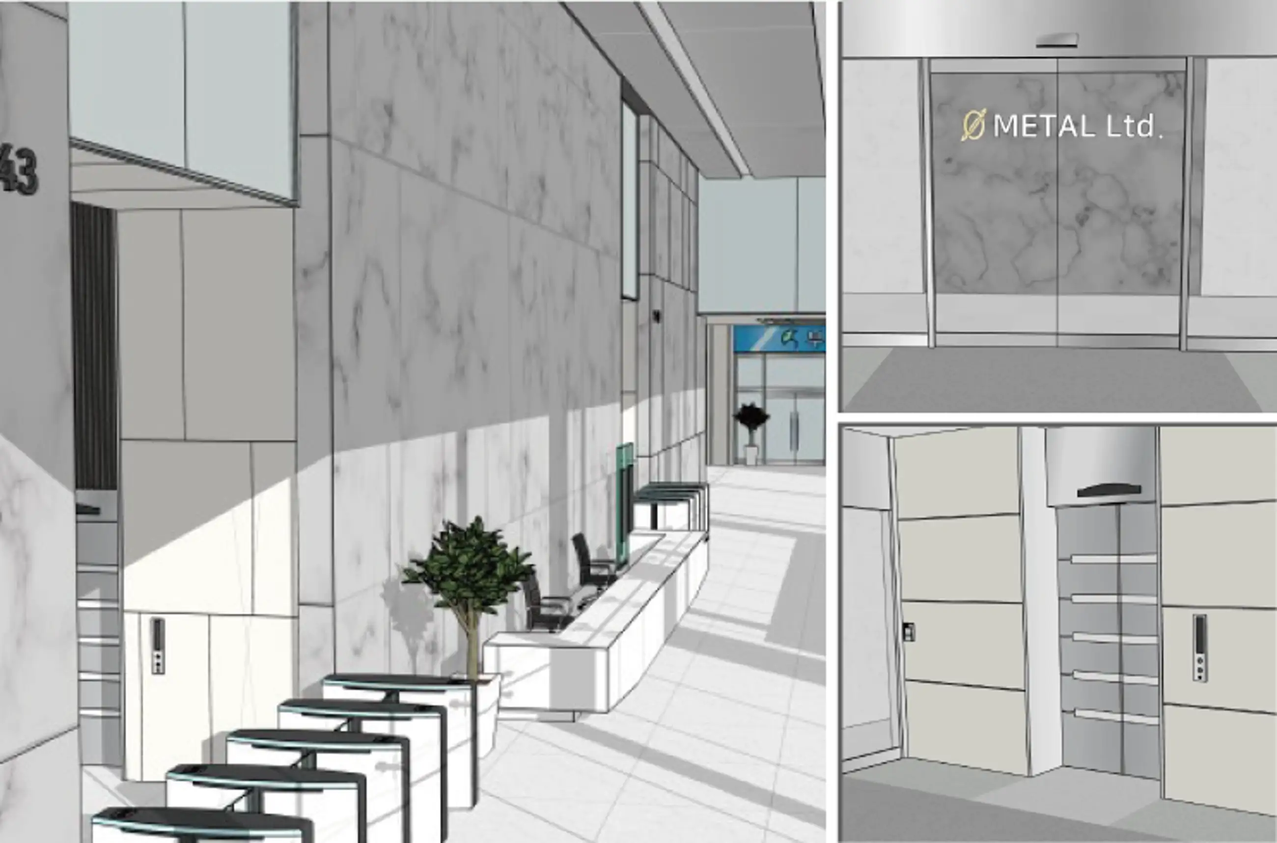 [Office Set] Lobby and Elevator Hall