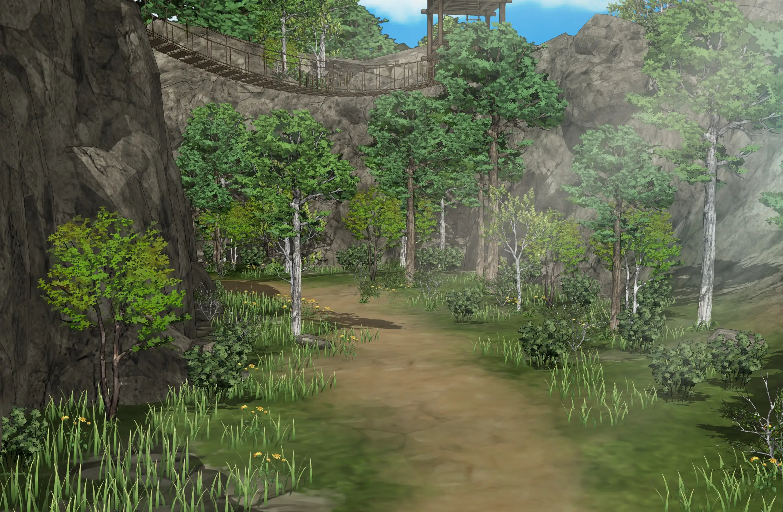 ユニークな自然物の背景_魔女の森