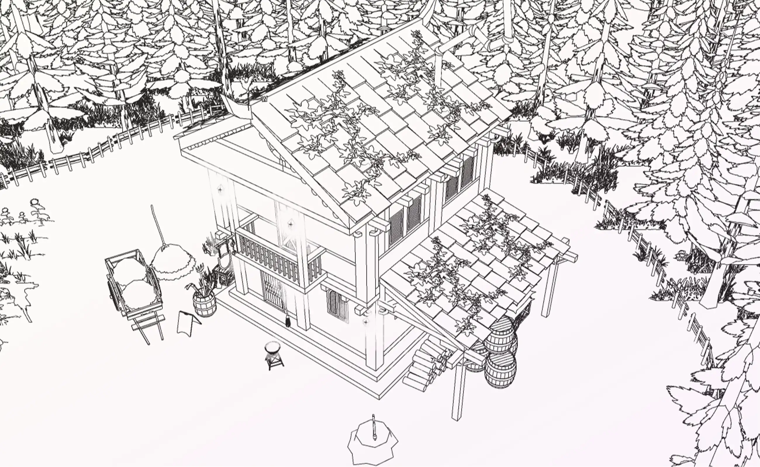 Medieval Fantasy Forest House 1