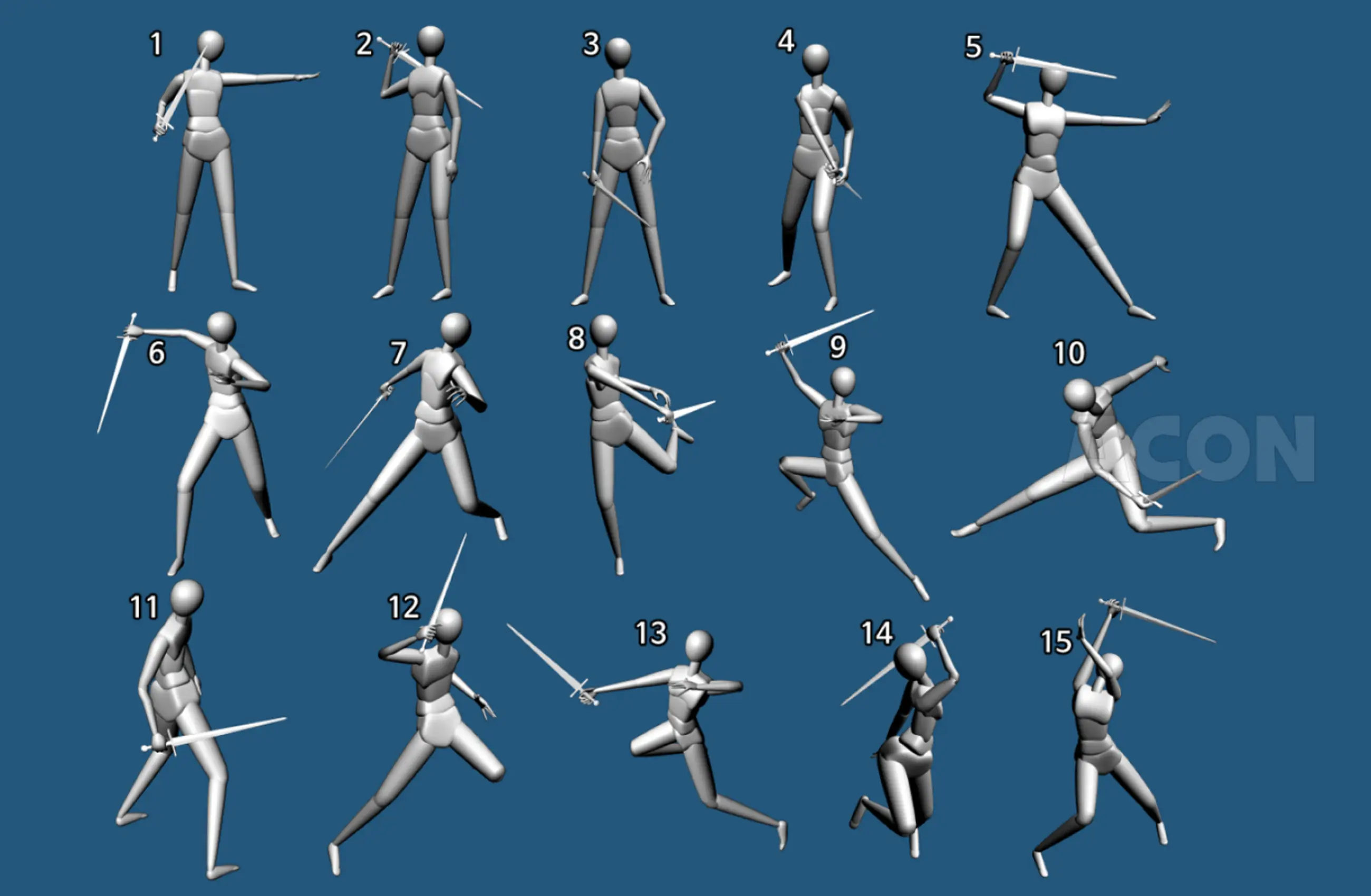 sword fighting poses reference