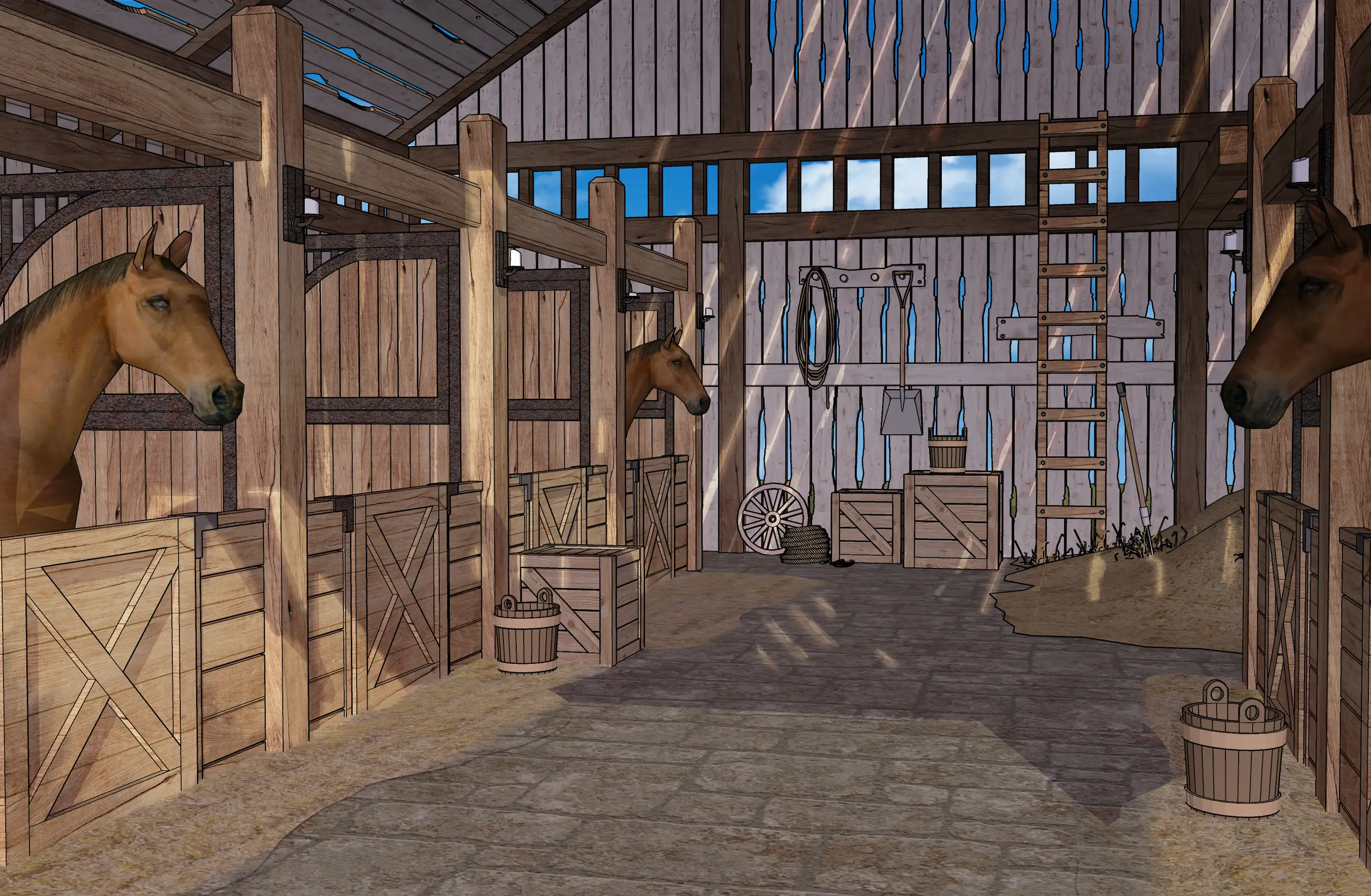 Medieval Horse Barn