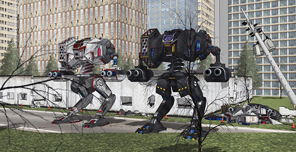 SFコンセプトロボット機械メカニック+背景セット