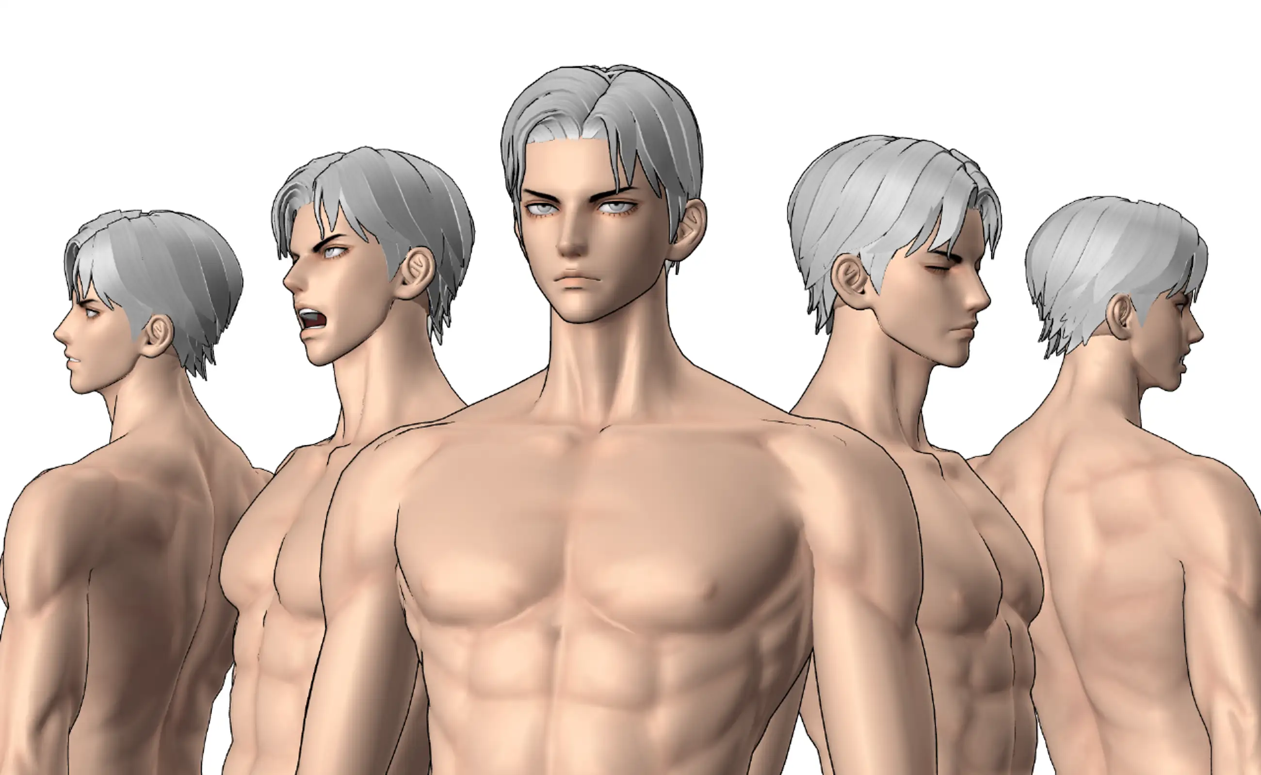 Slim athletic male body 3D Modelling / Full Body Set (With Head Modelling)