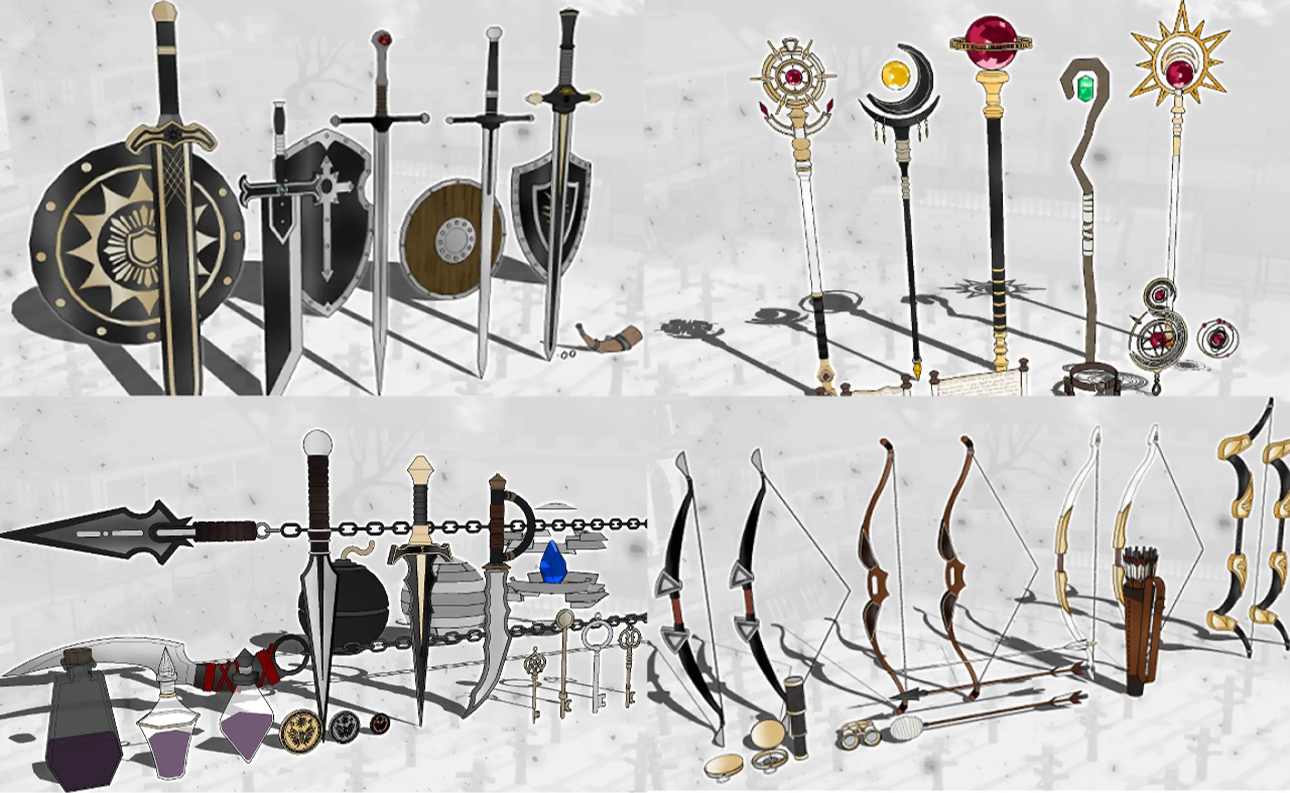 [Including Sunhwa] FANTASY's weapon and props set by job