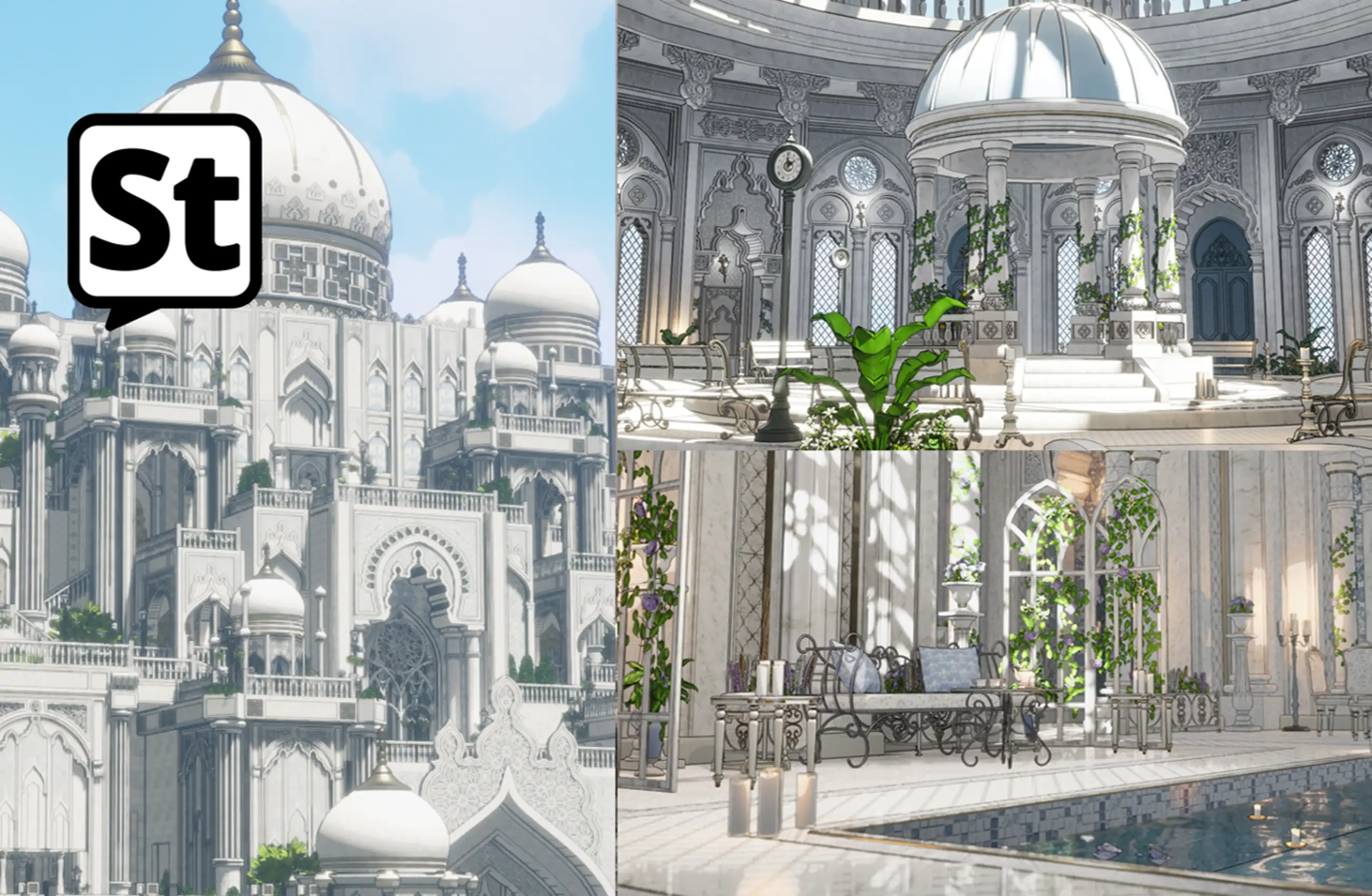 [Snap-tune Sketchup] White Fantasy Temple Package