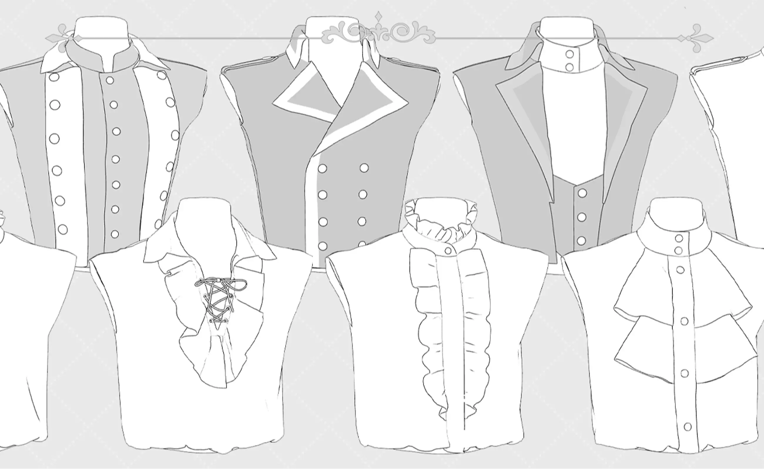 Romance fantasy Main character's 3D suit & shirt collar bust