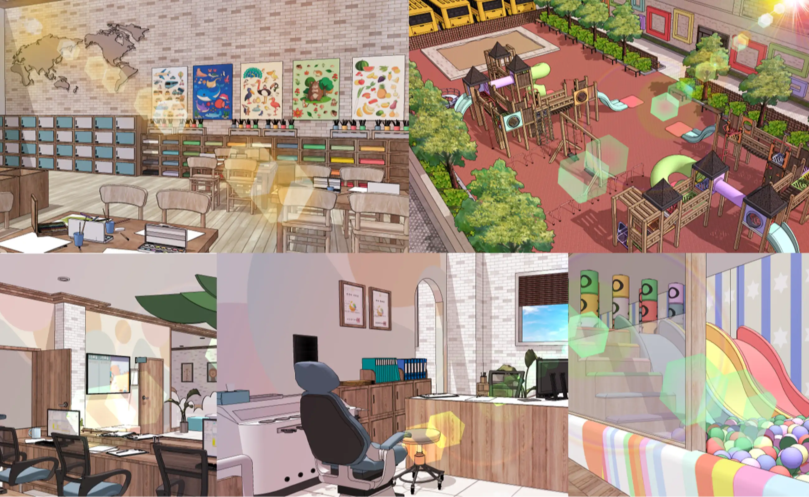 Children's Comprehensive Set (Kindergarten + Pediatrics + Kids Cafe + Room 2)