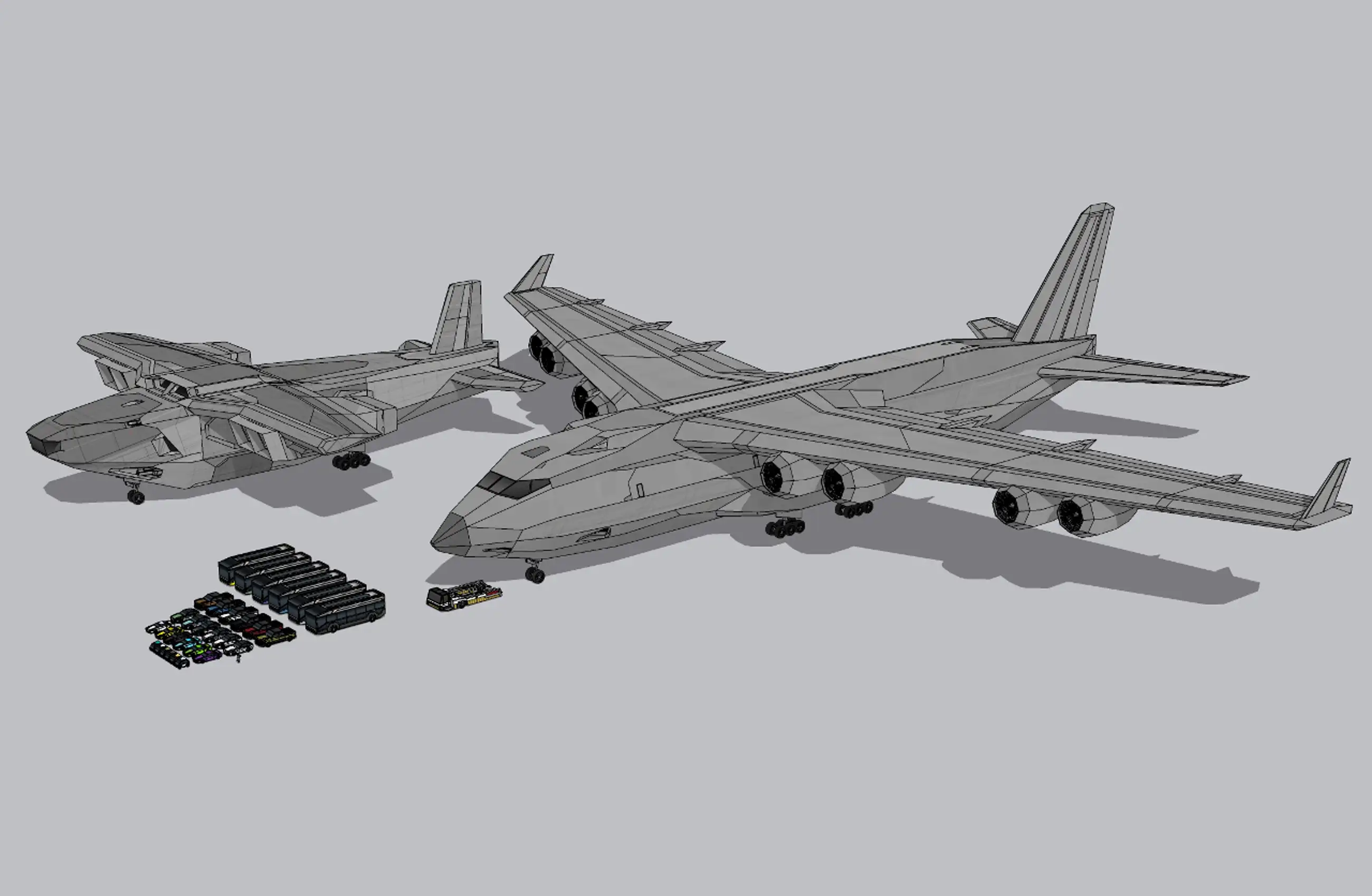 SFコンセプトロボット機械メカニック+背景セット