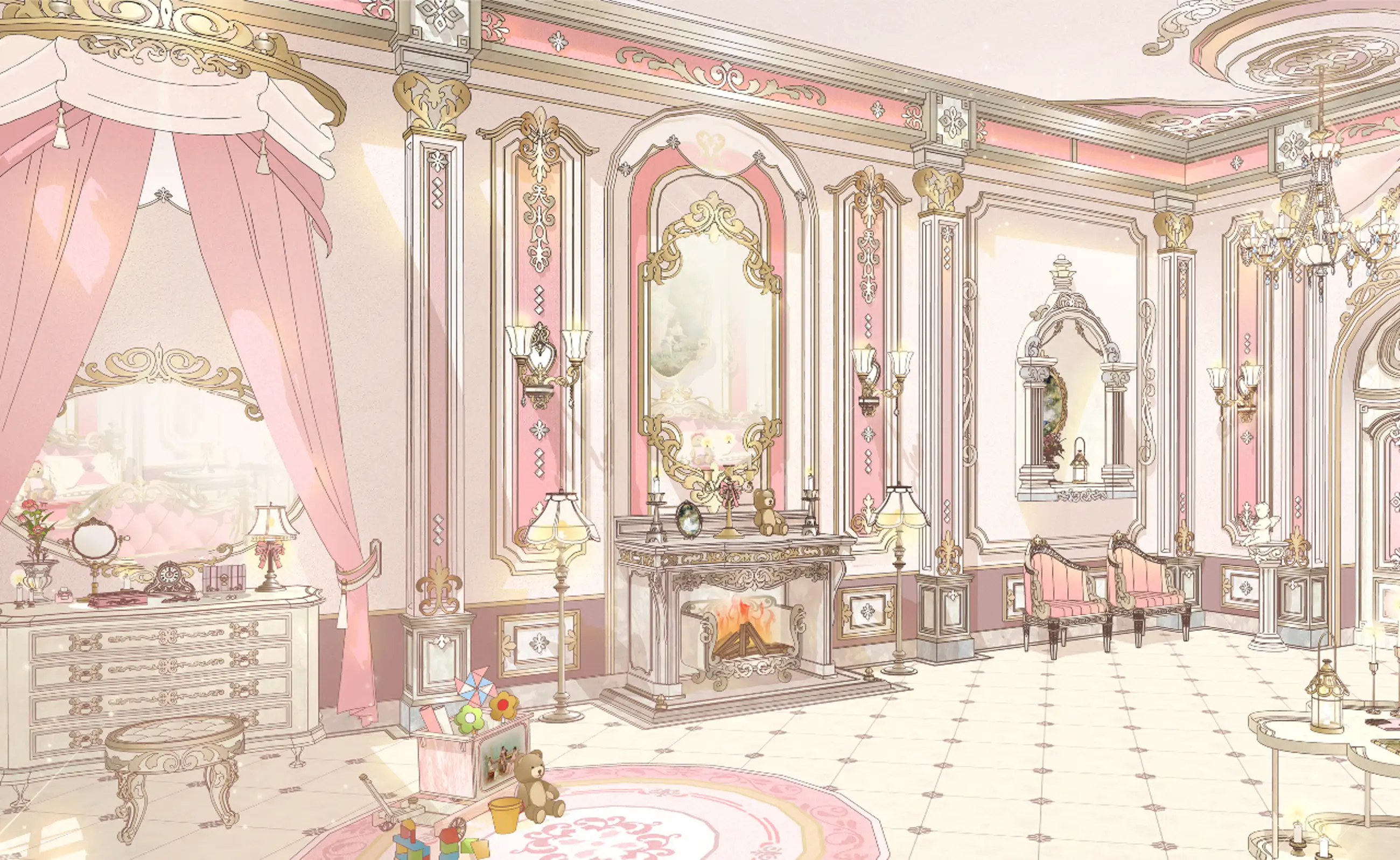 Lovely bedroom of a fairytale princess