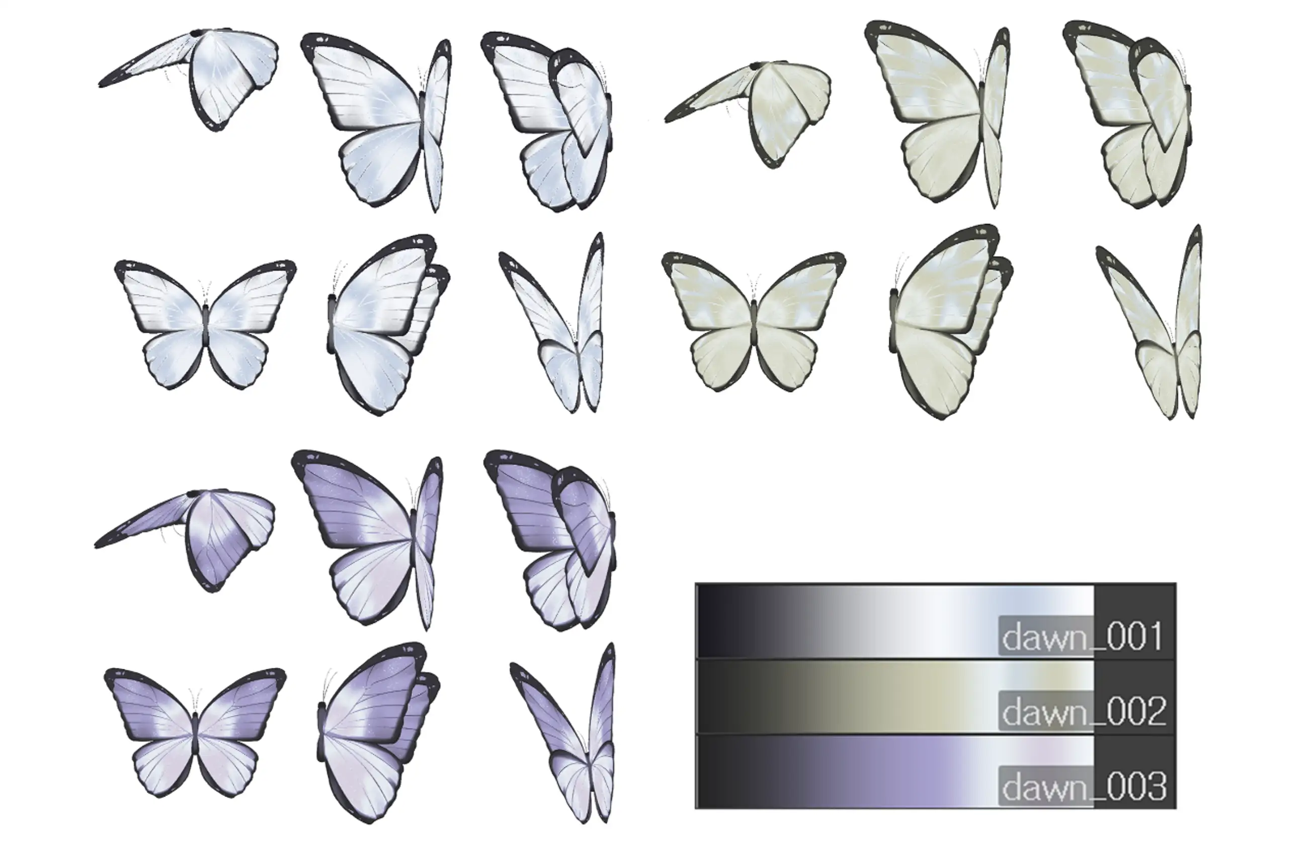 Fantasy Butterfly Brush 3 Style (Calibration Gradient Set)