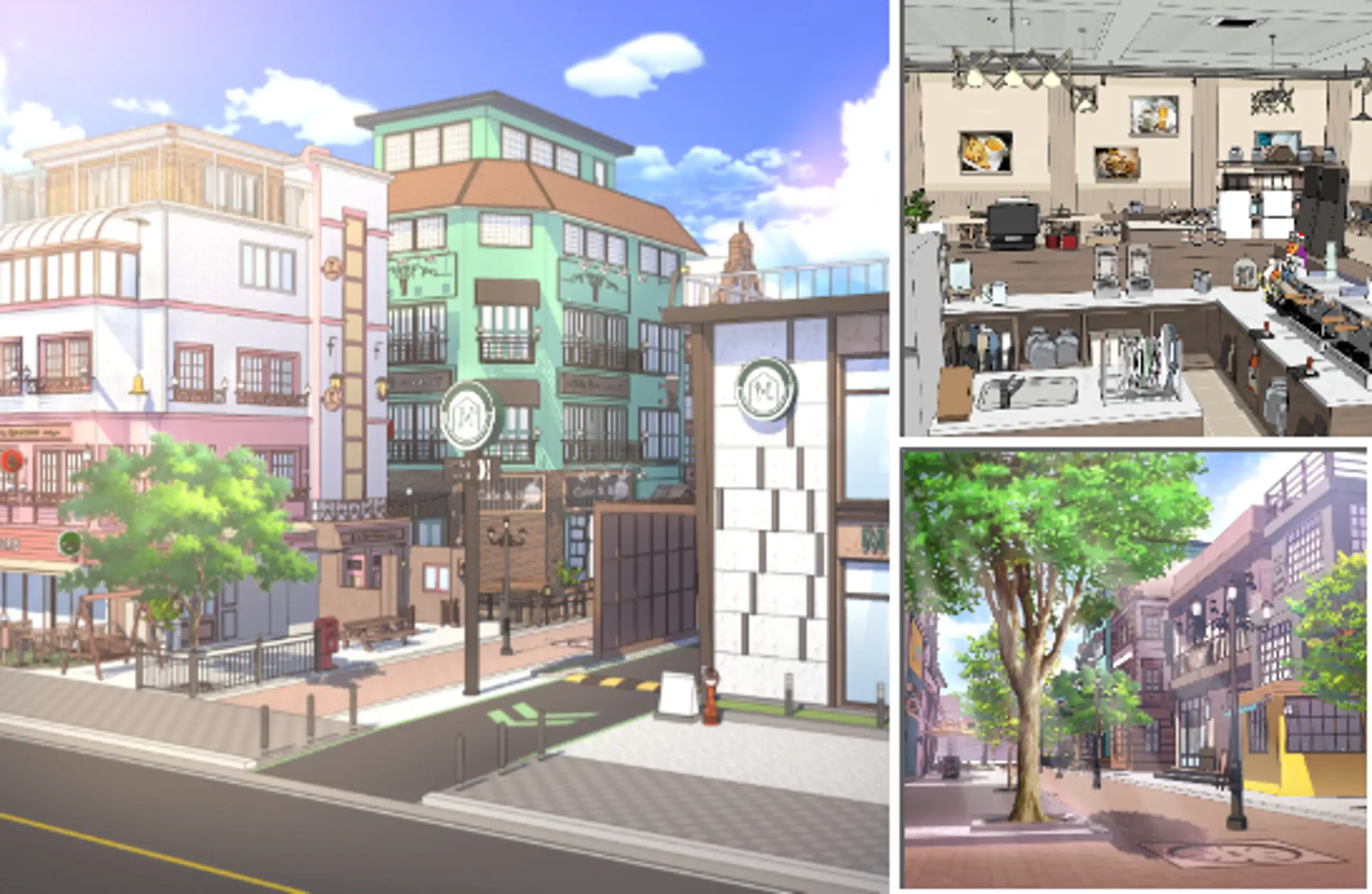 Cafe Street + Interior Set