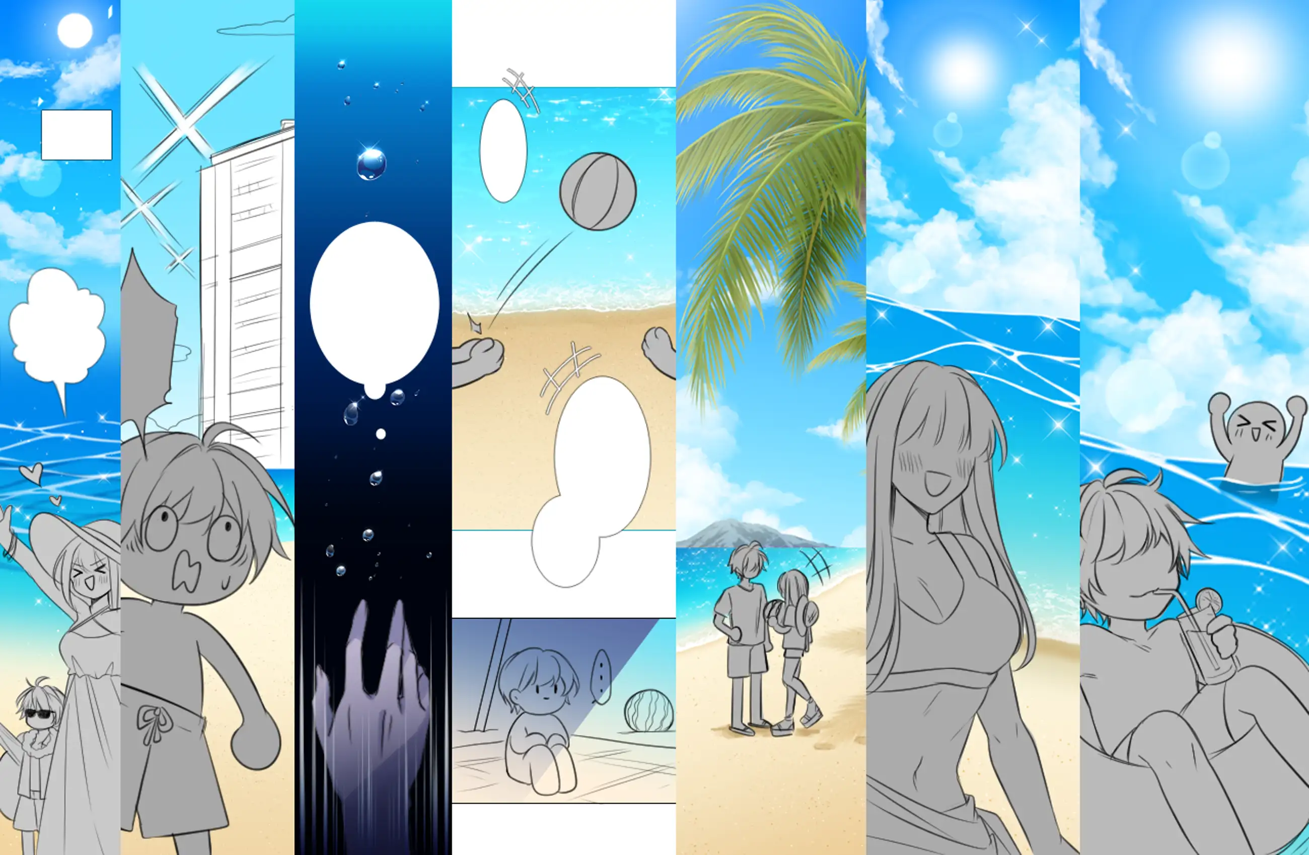 Beach & Sea Webtoon Background