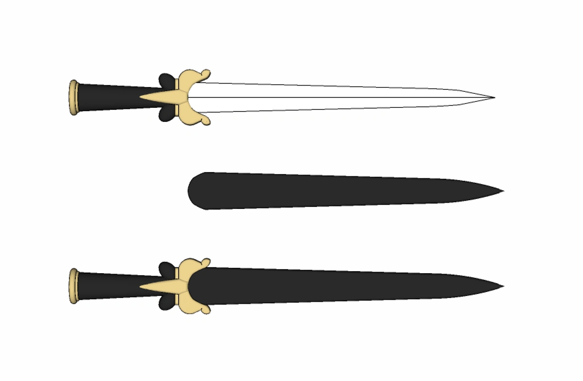 3D武器 - バロックナイフ ballock knife(ヨーロッパ短剣)