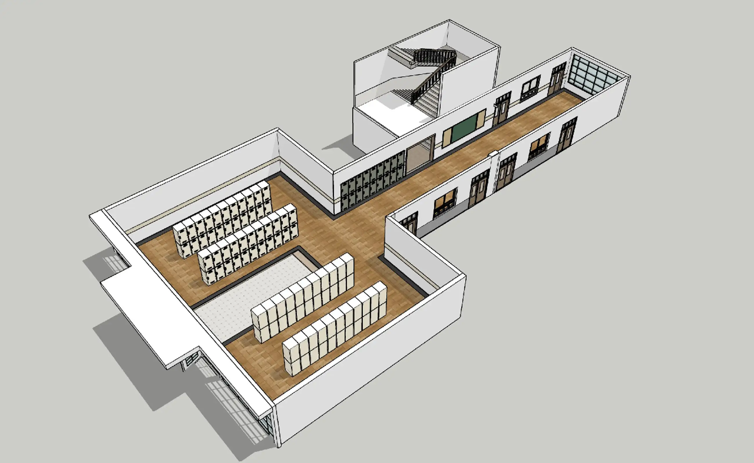 CSP3D学校ロビー、廊下