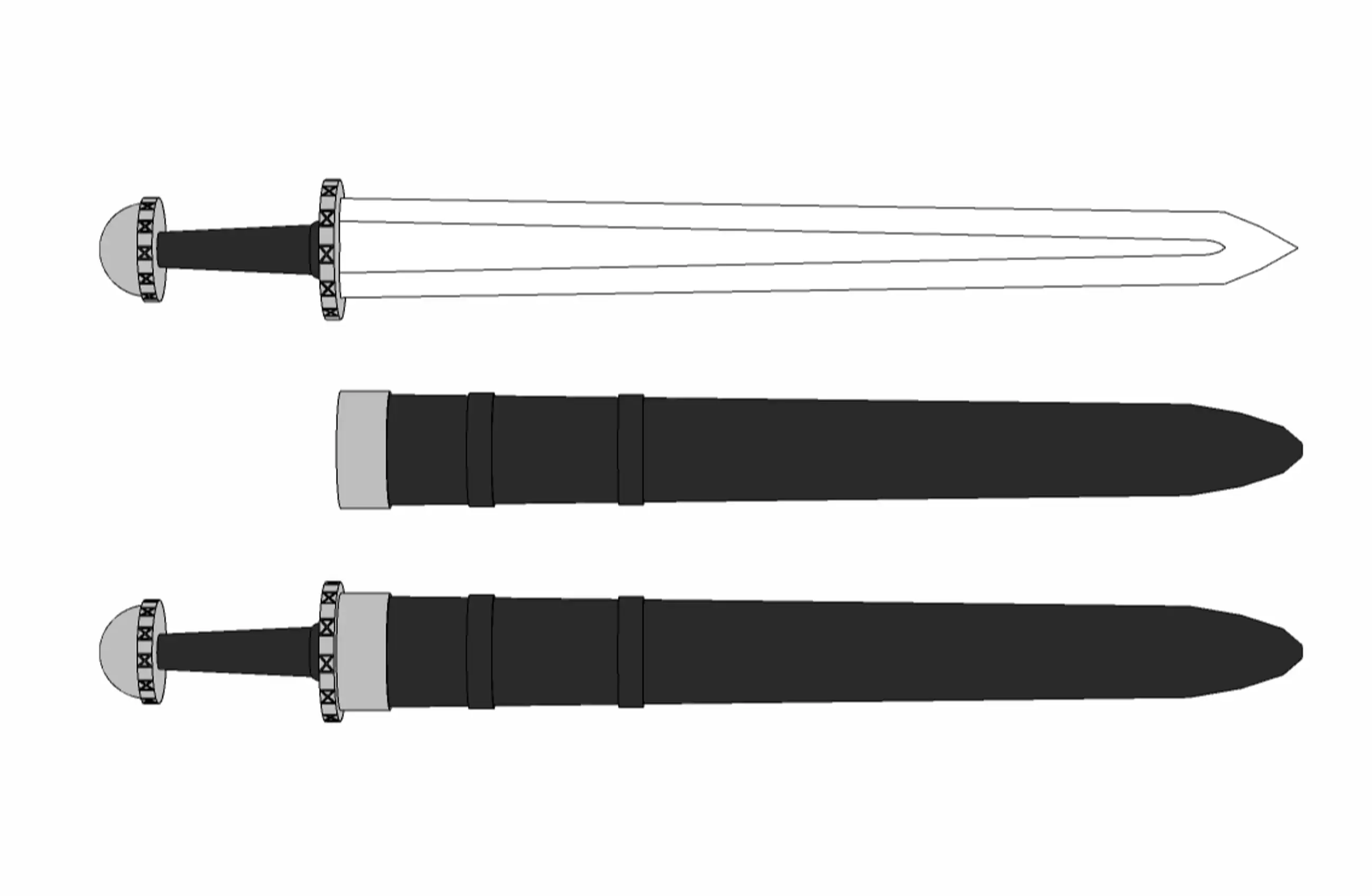 3D武器 - キドニー大挙 kidner dagger (ヨーロッパ短剣)