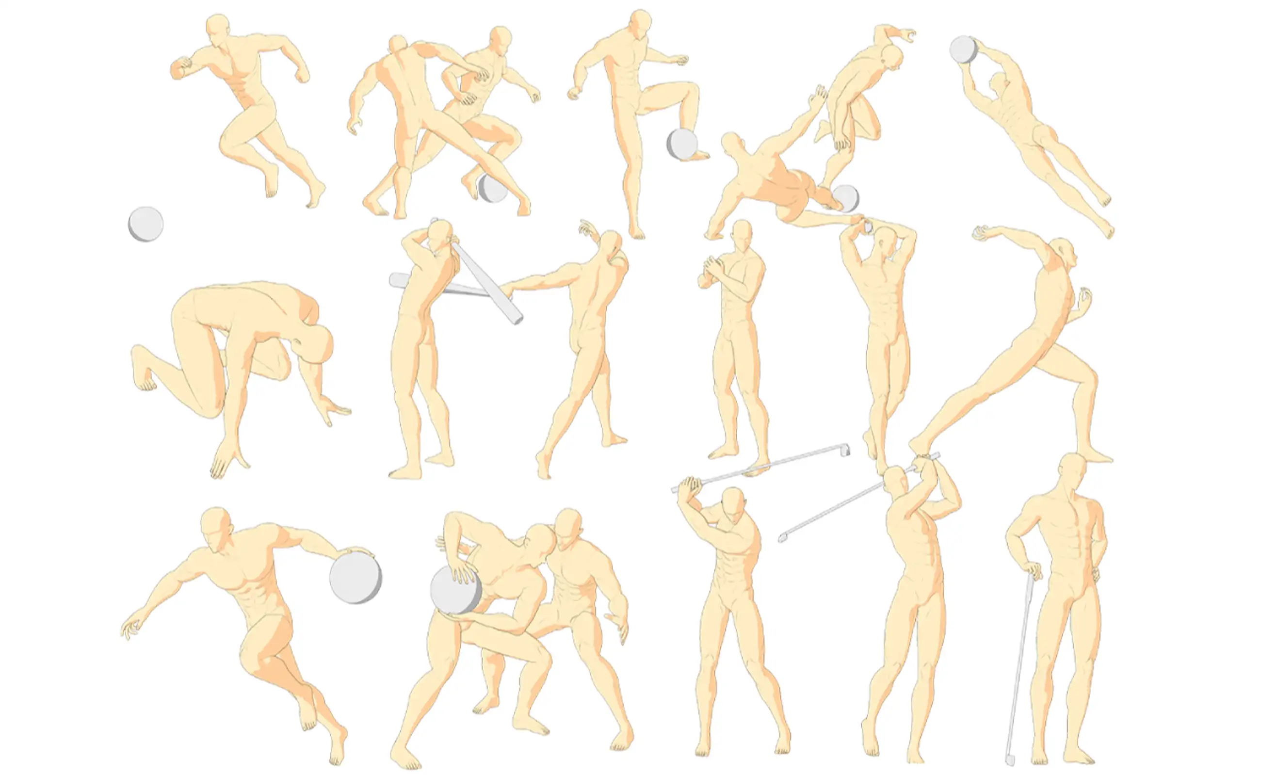 Sports 9-piece Pose Collection 206 types