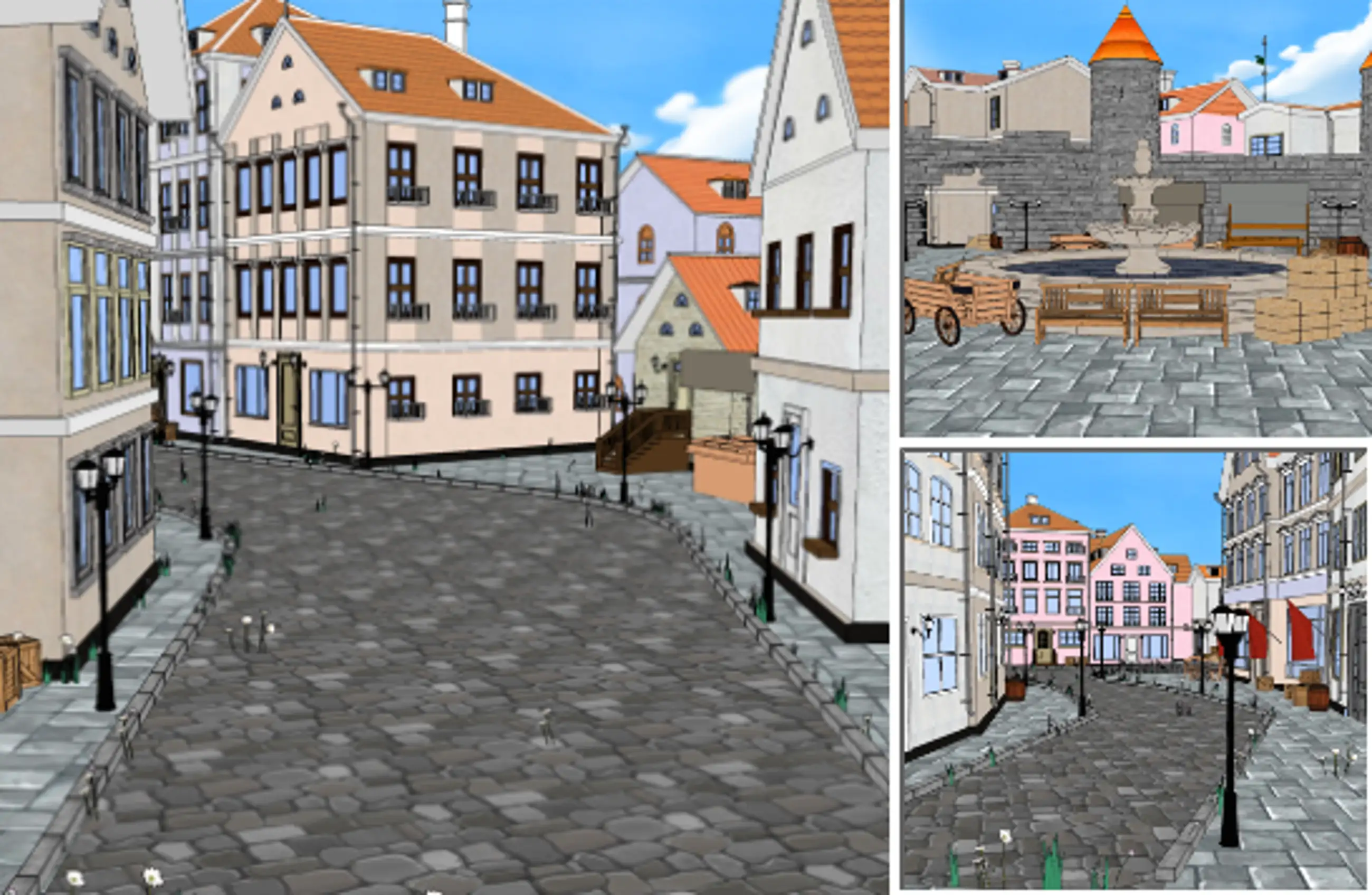 European Alley and Town Square