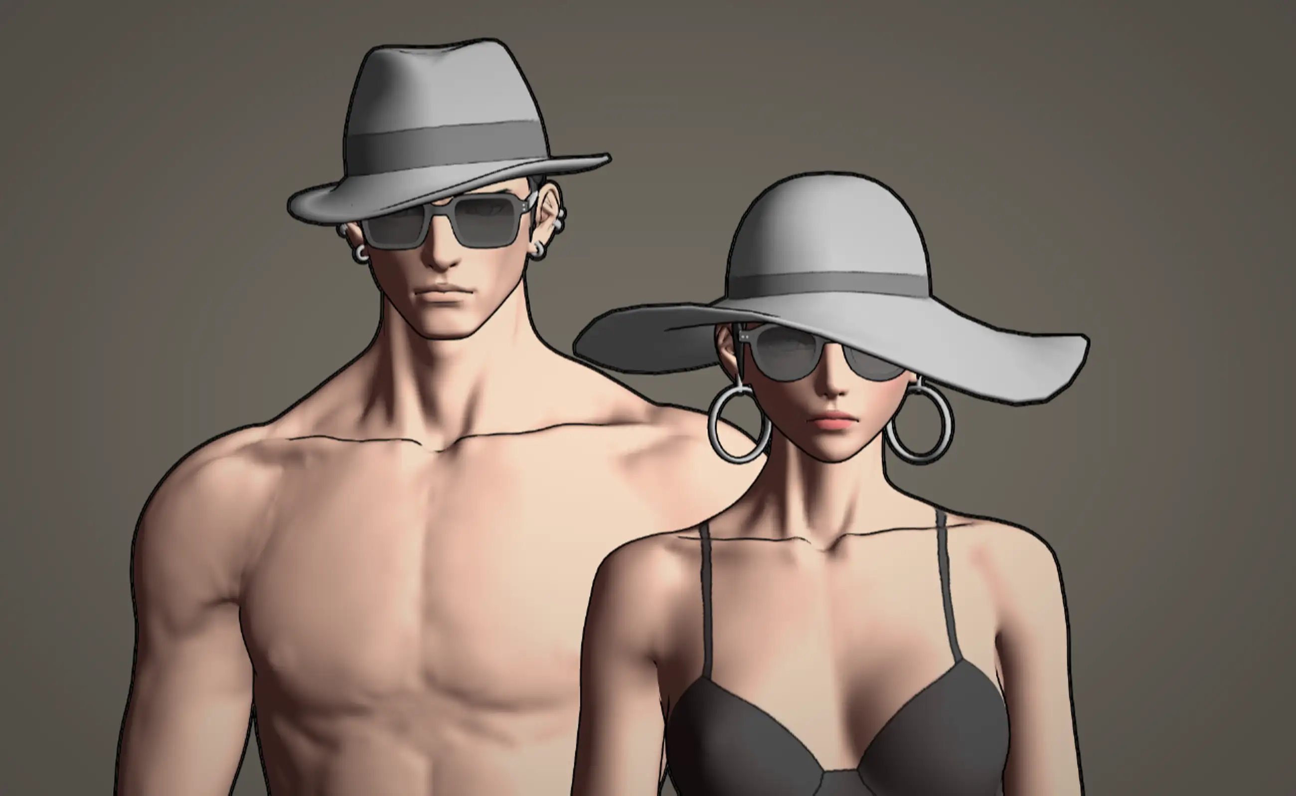 Fashion Model Force 3D Human Model / Men's and Women's Set