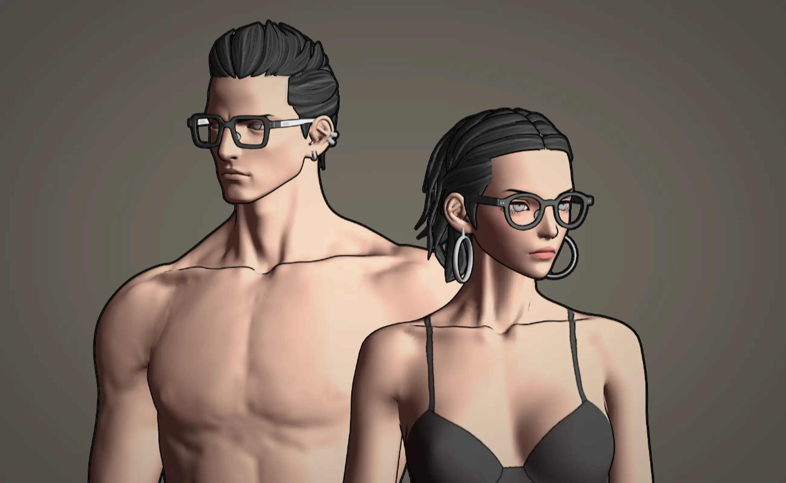 Fashion Model Force 3D Human Model / Men's and Women's Set