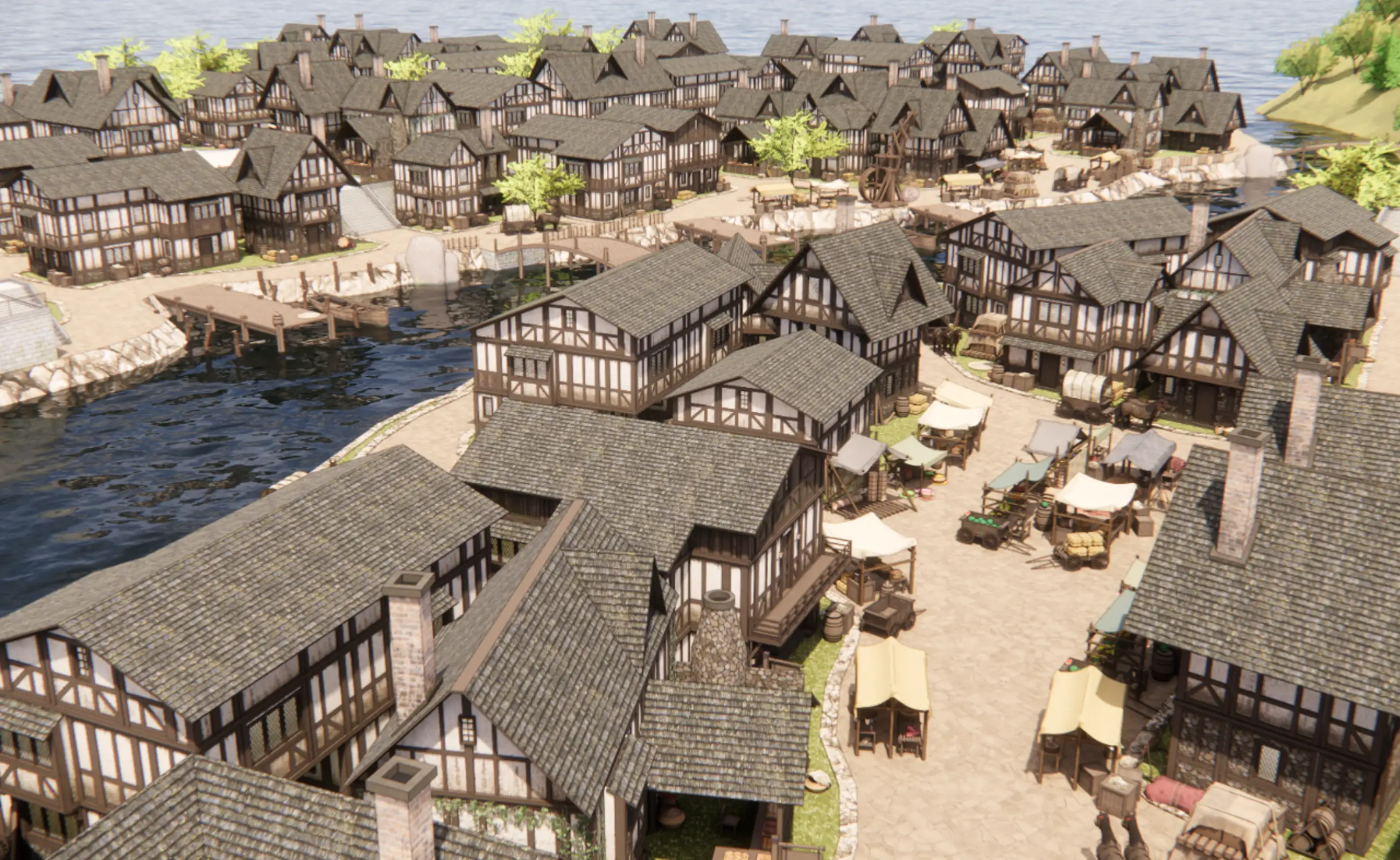 Medieval Fantasy Canal Village