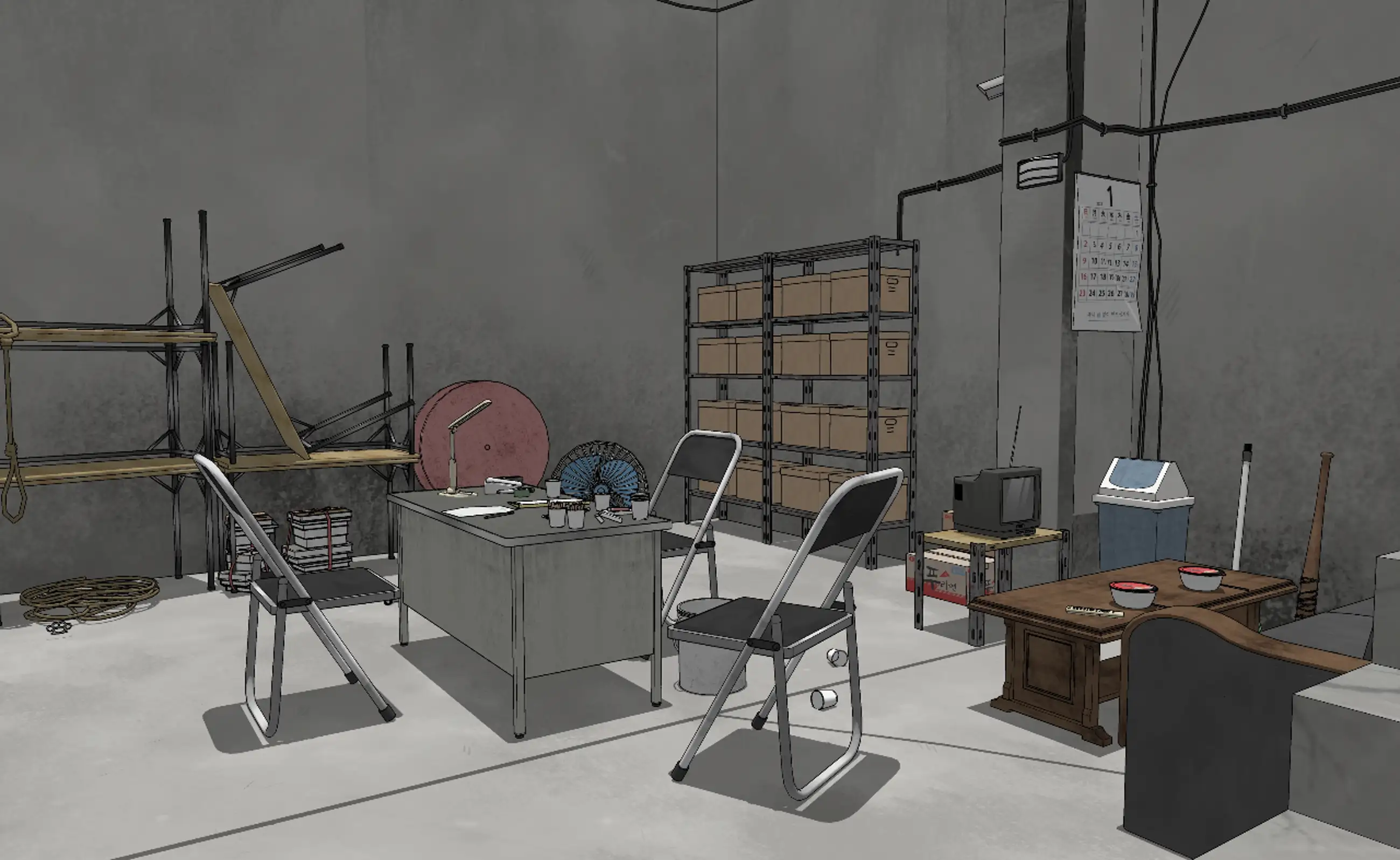 Collection of criminal backgrounds.zip - underground interrogation room