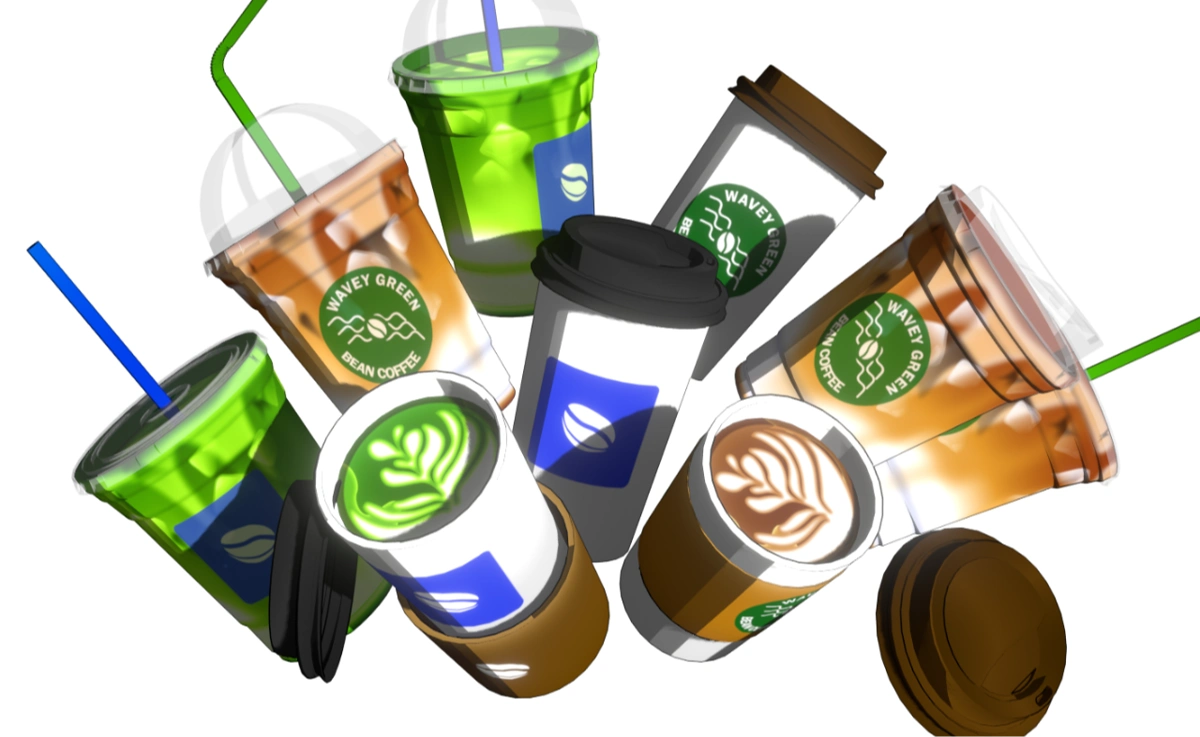 3d coffee cup drinks