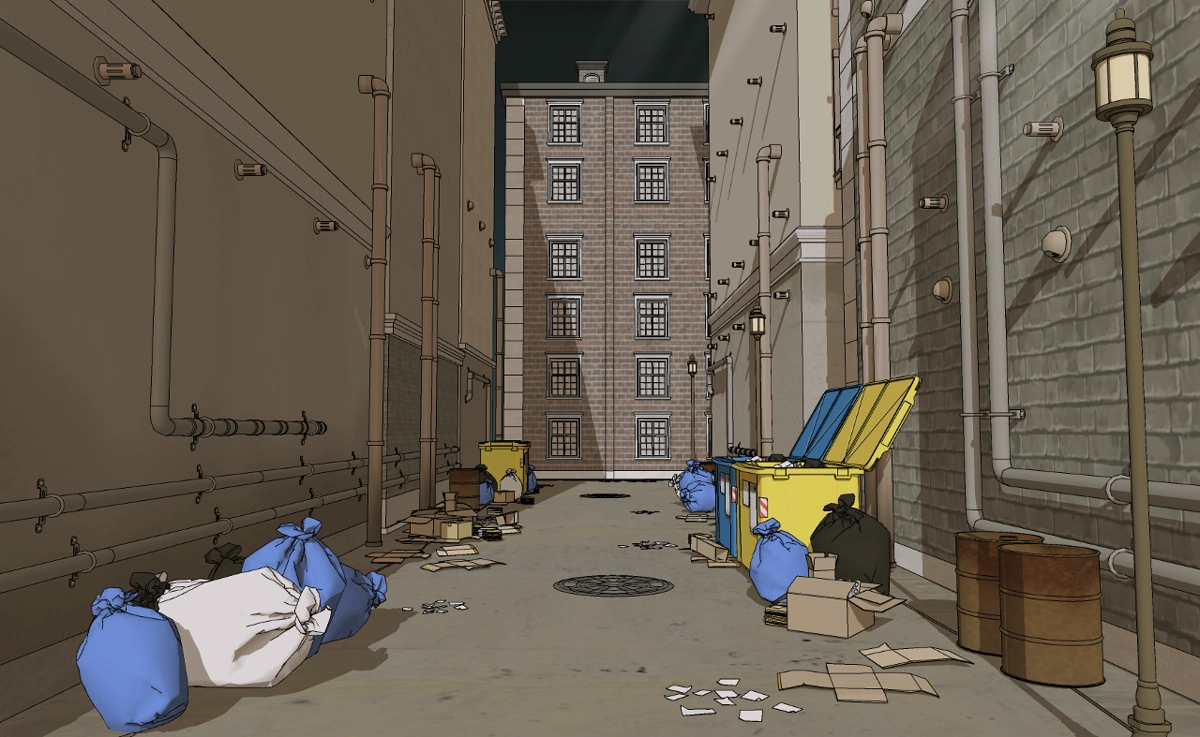 a small back alley in a foreign country