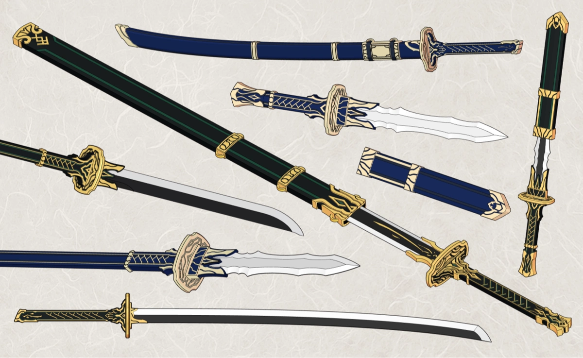 3D東洋兵器 （無冠テーマ） - 刀、刀、槍
