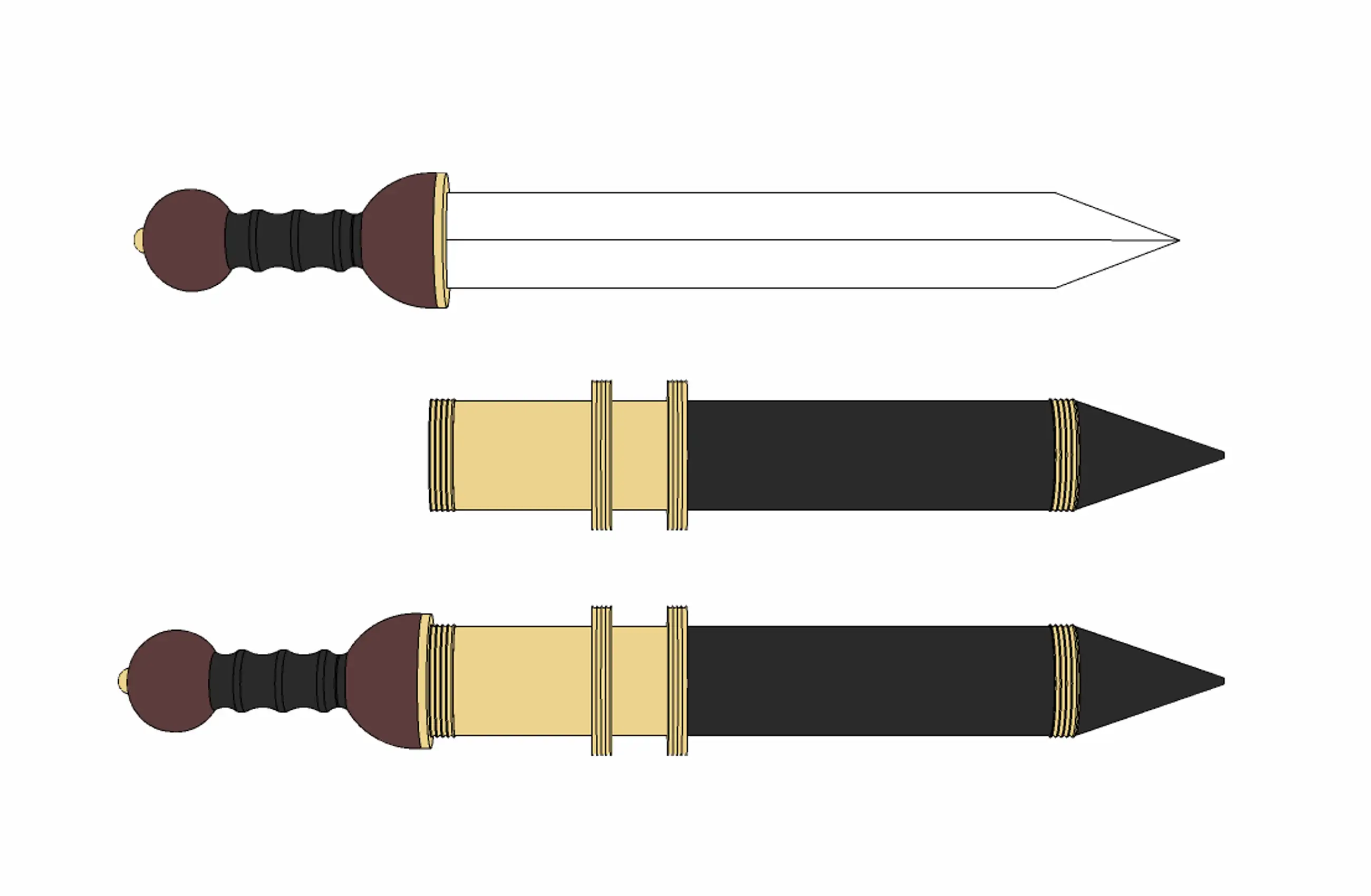 3D武器 - バイキングソード viking sword (西ヨーロッパ刀剣、刀)