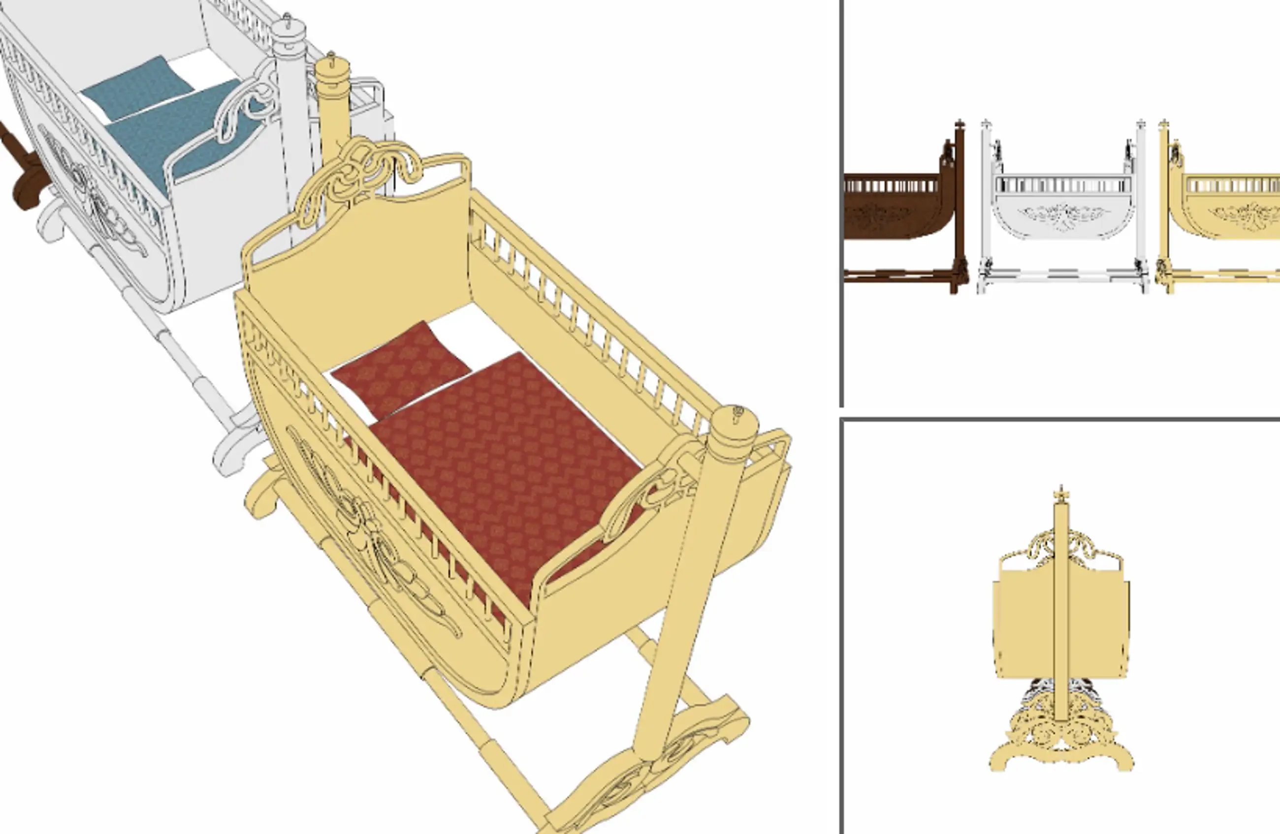 Three medieval cribs