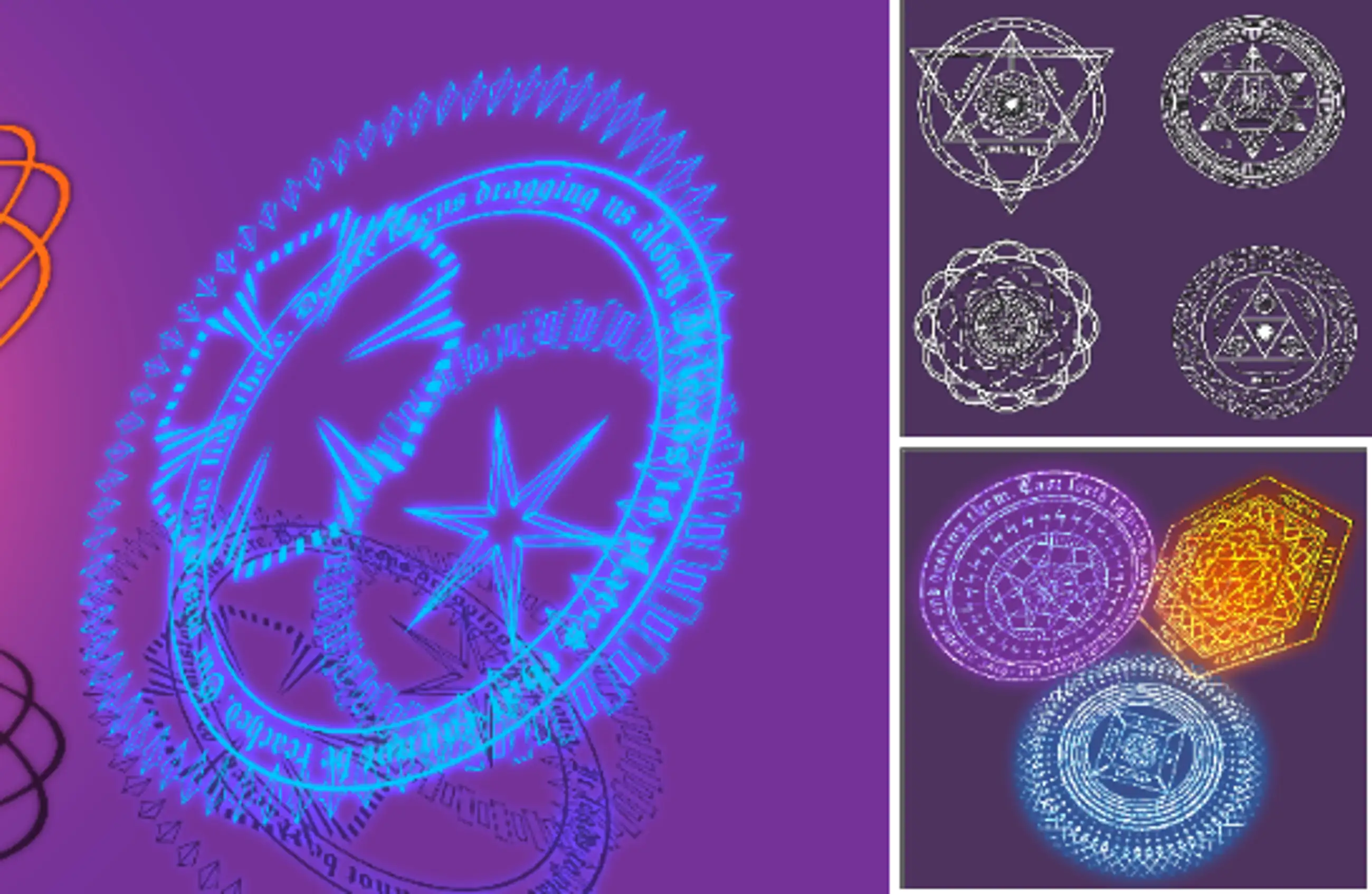 Fantasy Magic Circle Effect 3D Material Full Set