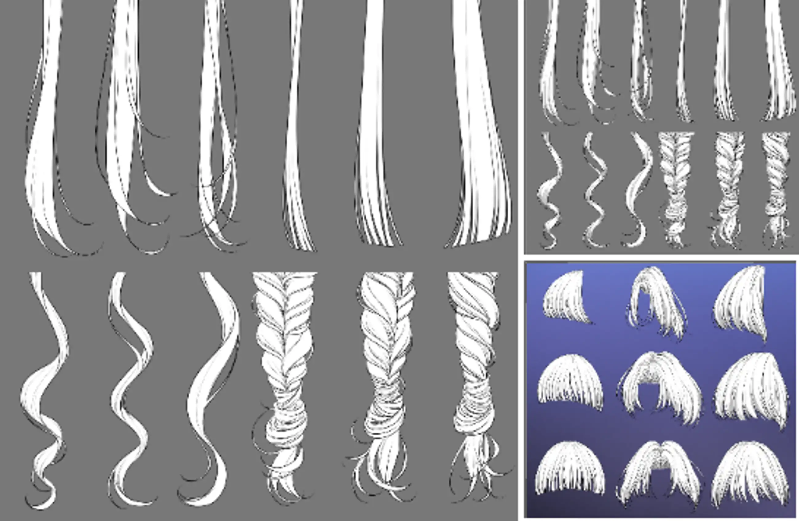 A simple hair brush and wig set that is pretty and easy to draw