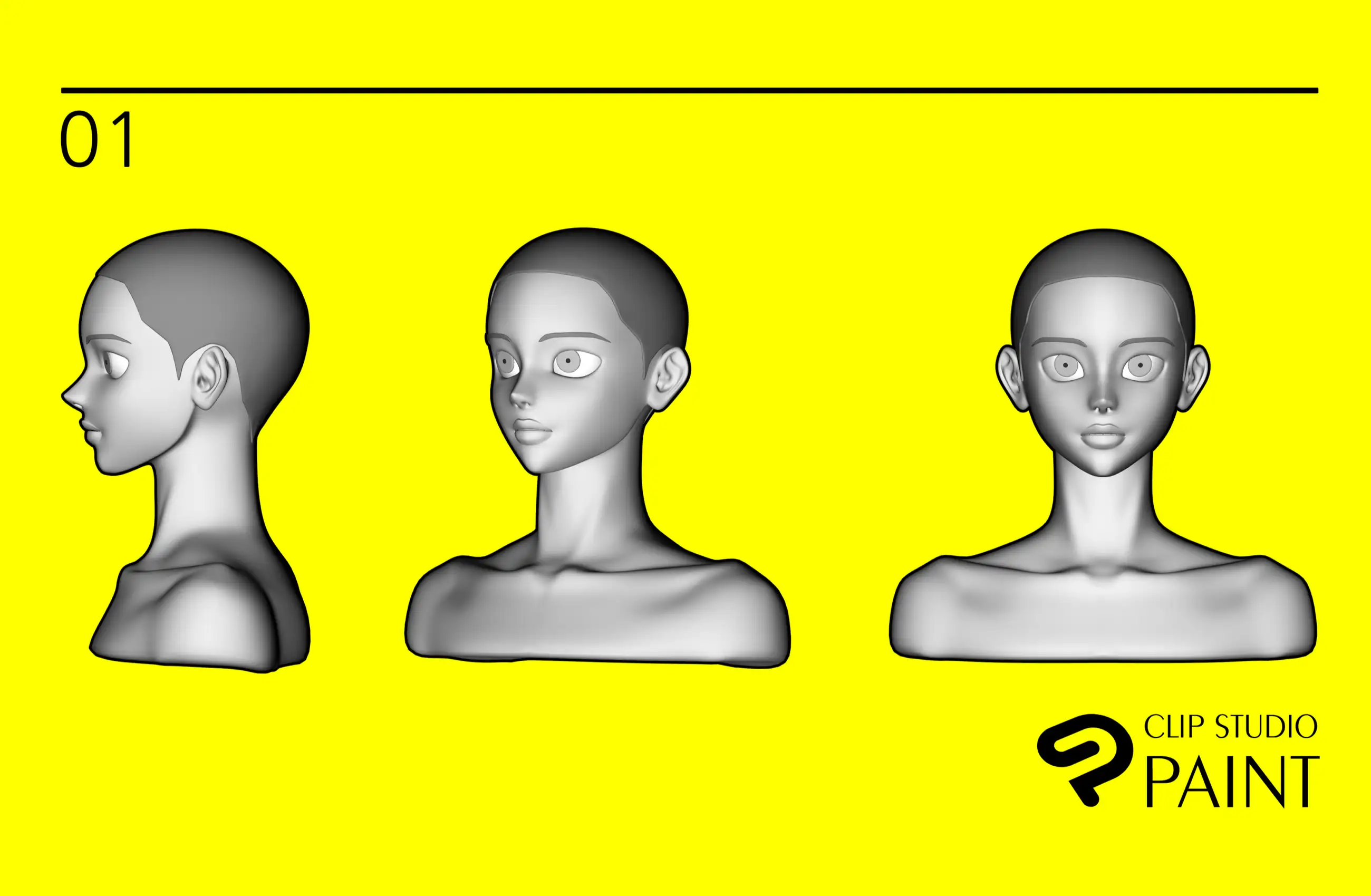 Poseable Head 3D Model (Rigged) - [V1]