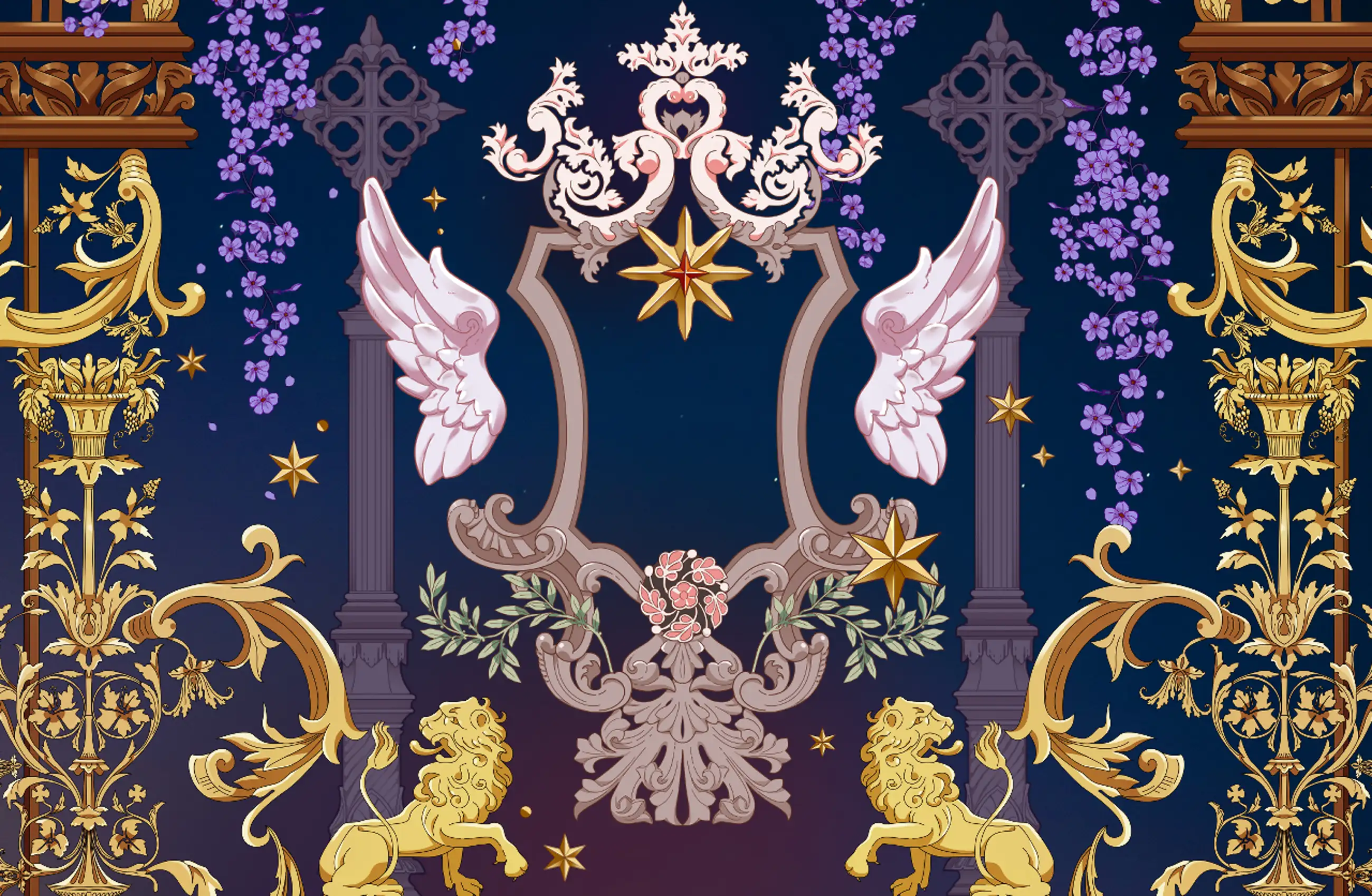 Romance fantasy frame and pattern brush