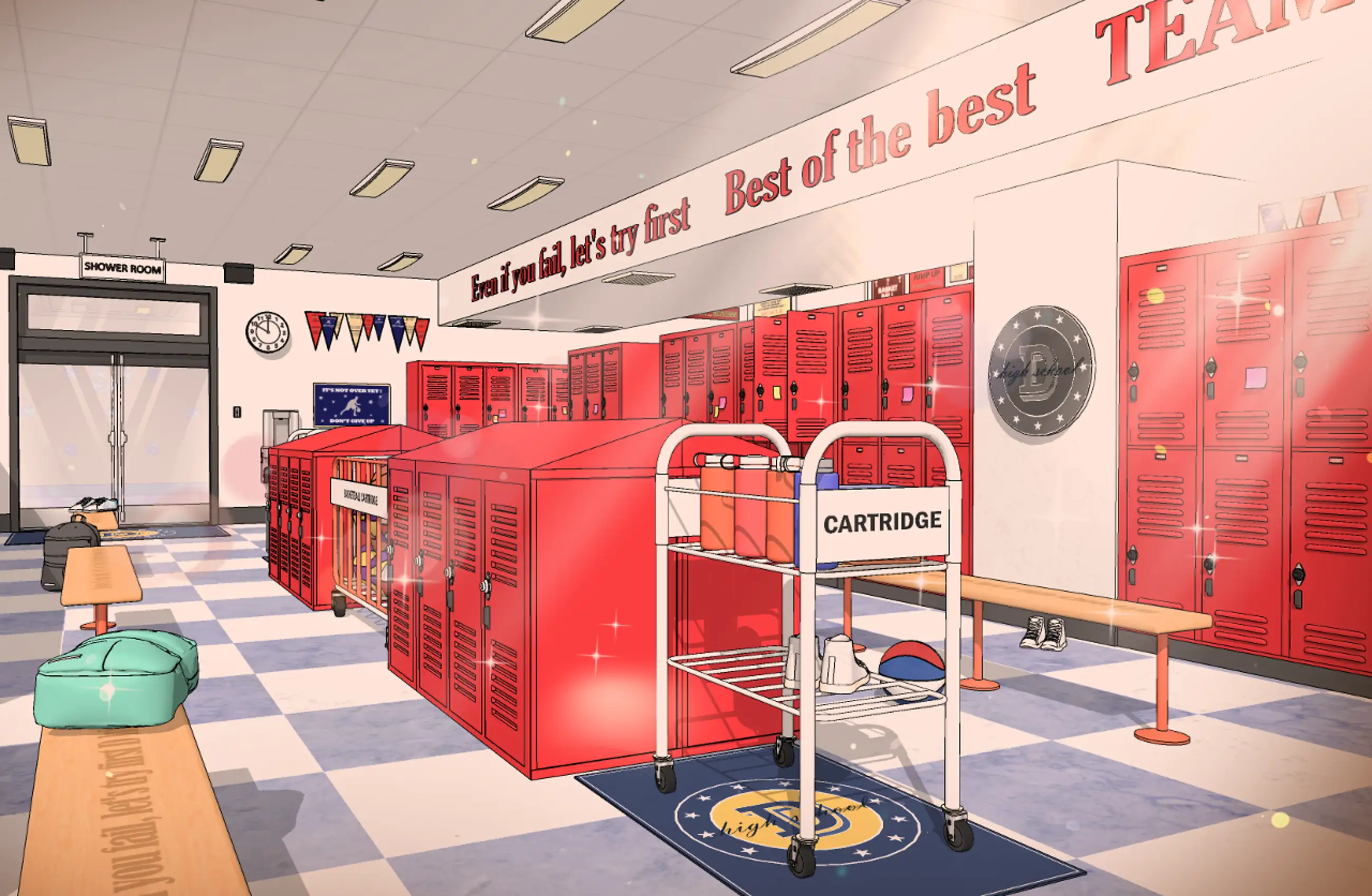 American school locker room