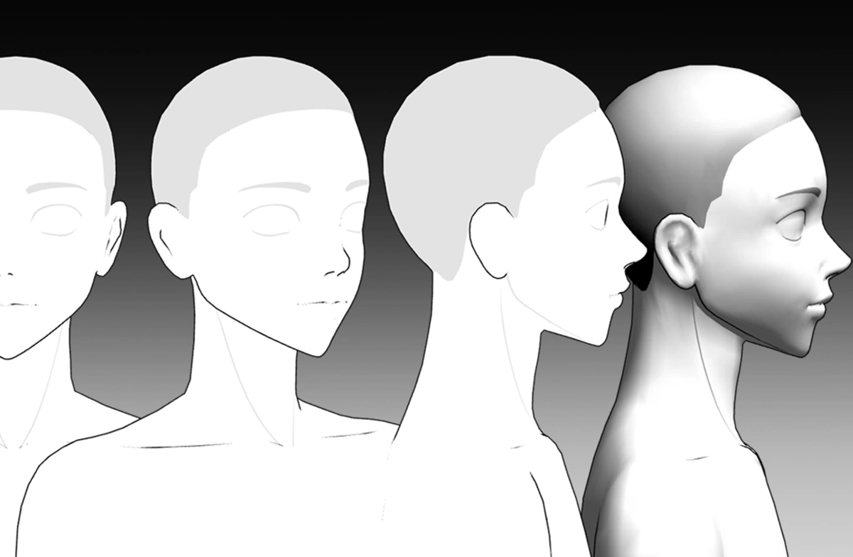 Vivid Lines 3D Female Head 04 + Couple Poses