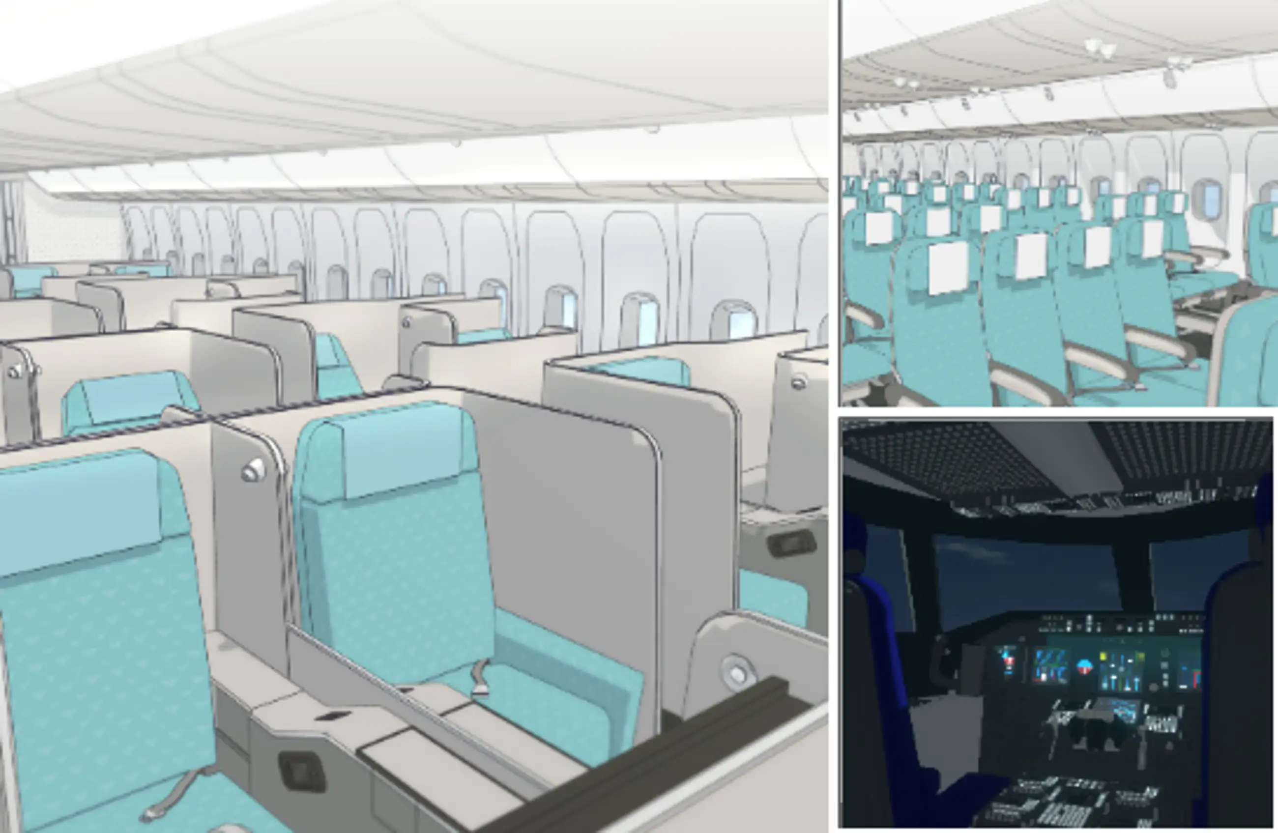 Airplane Cockpit and Cabin Interior Set