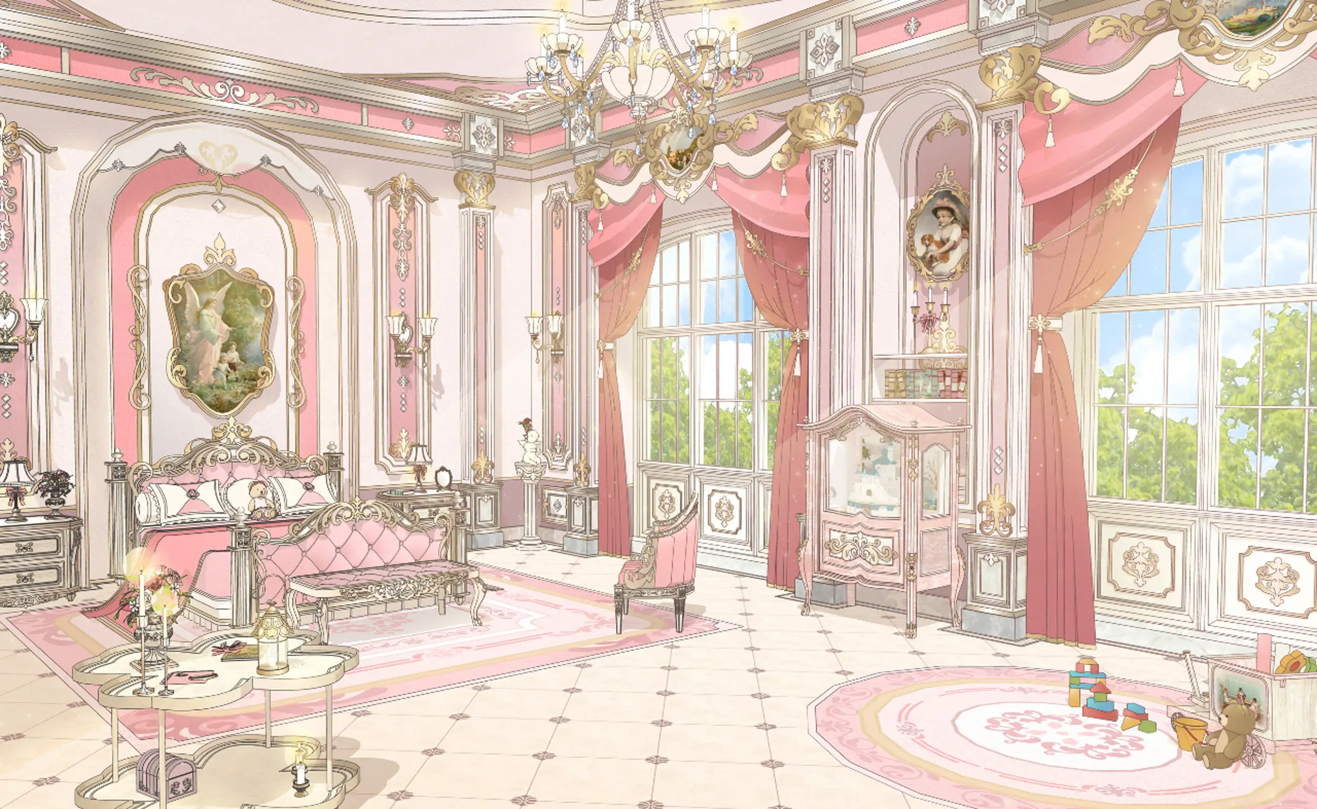 Lovely bedroom of a fairytale princess