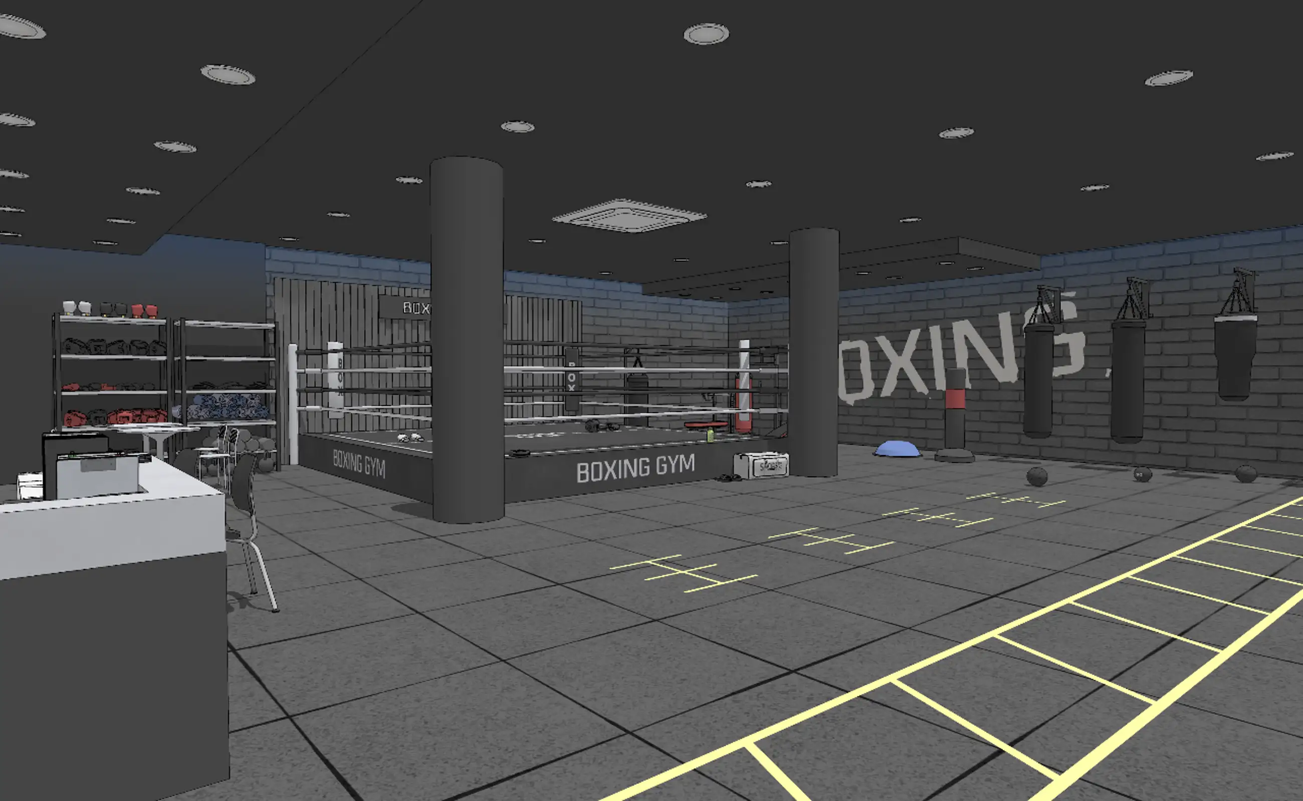 Indoor Background - Boxing Ground