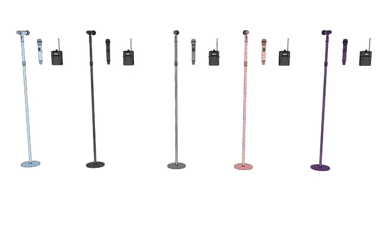 5 types of microphone colors (+stand + microphone pack)