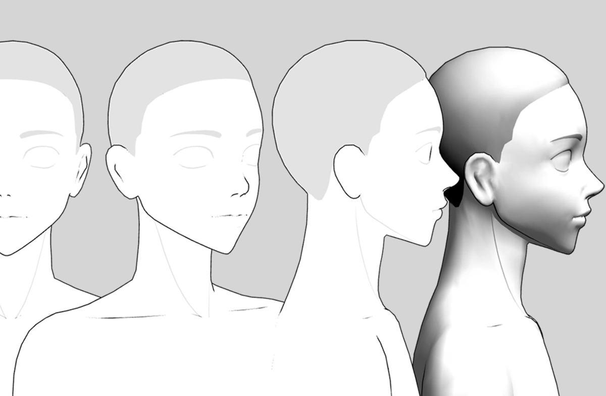 Vivid Lines 3d Female Head 04