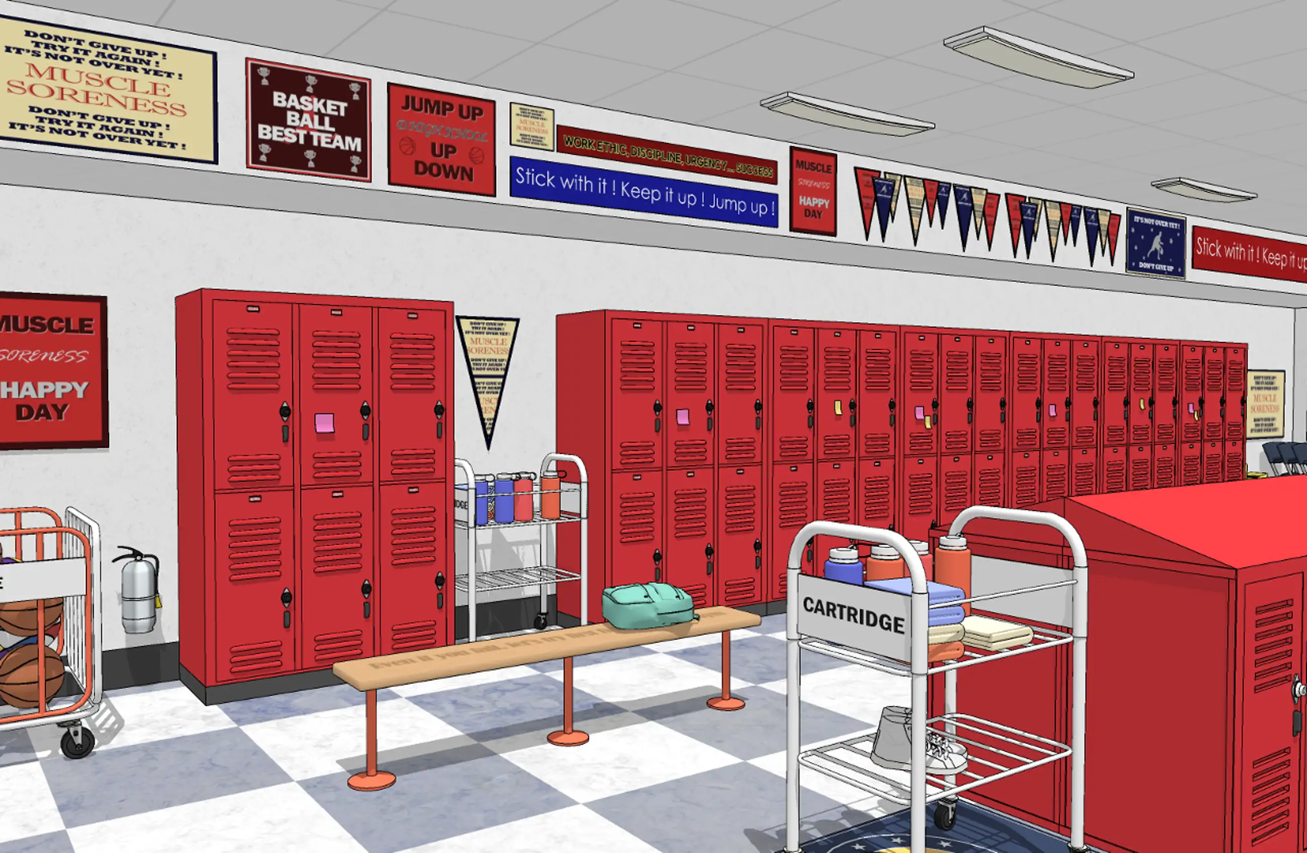 American school locker room