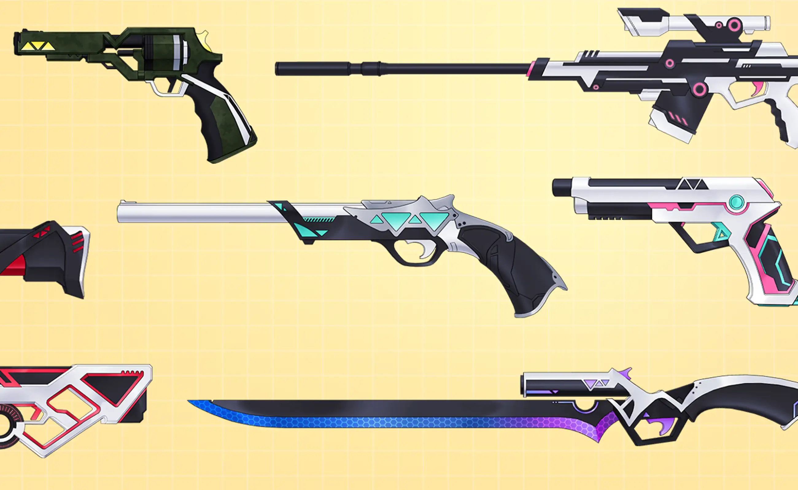 [Promotion / Description of texture / 3D] 30 types of guns_D/N set