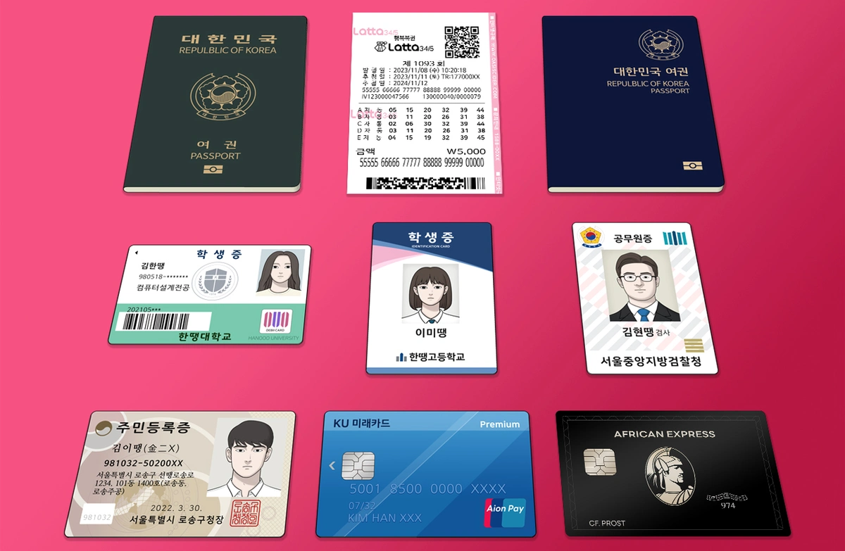 various-id-cards-passports-credit-cards-lottery-tickets-and-student