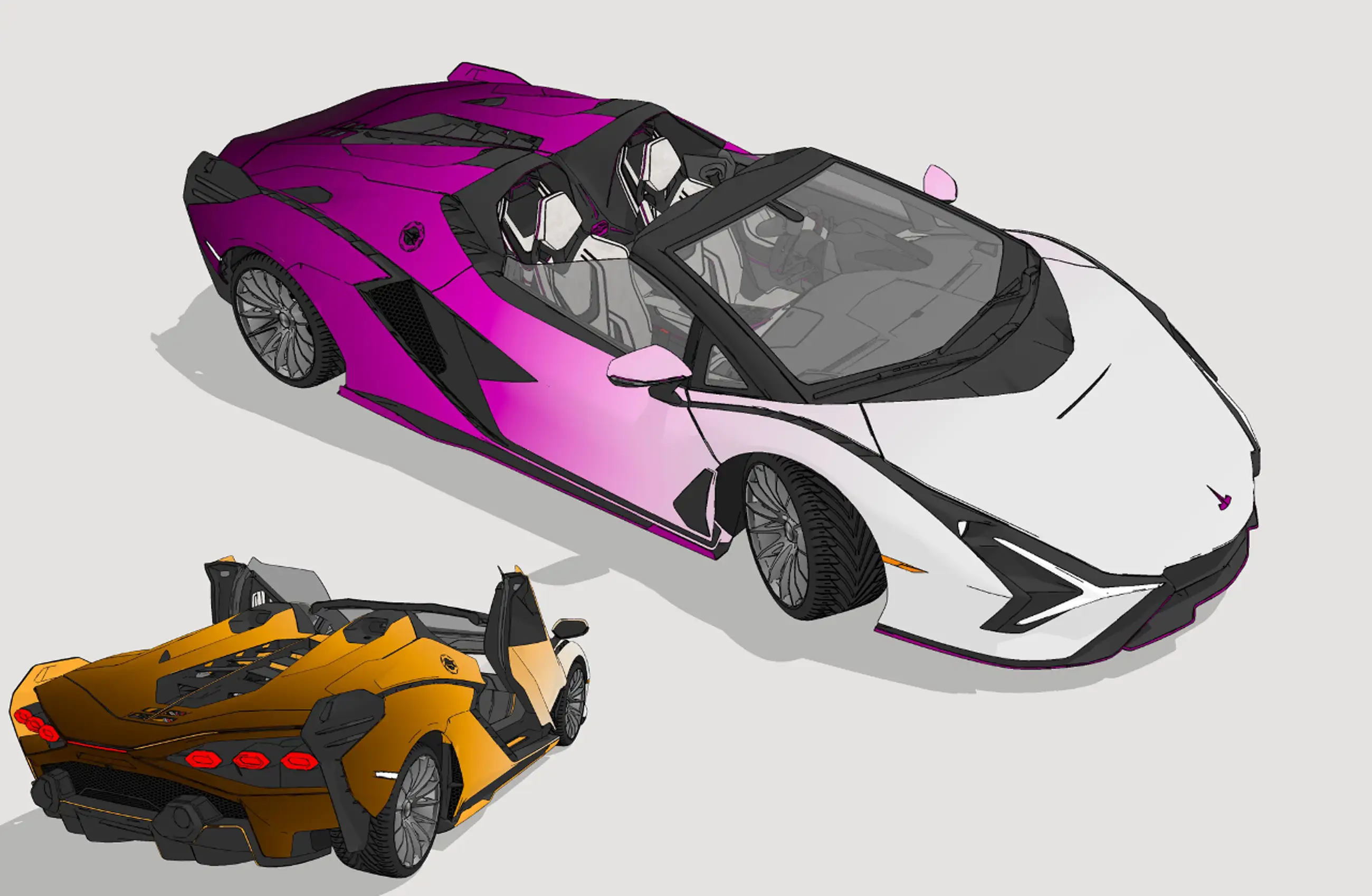 Dynamic Components Rich Supercars (Four Colors)