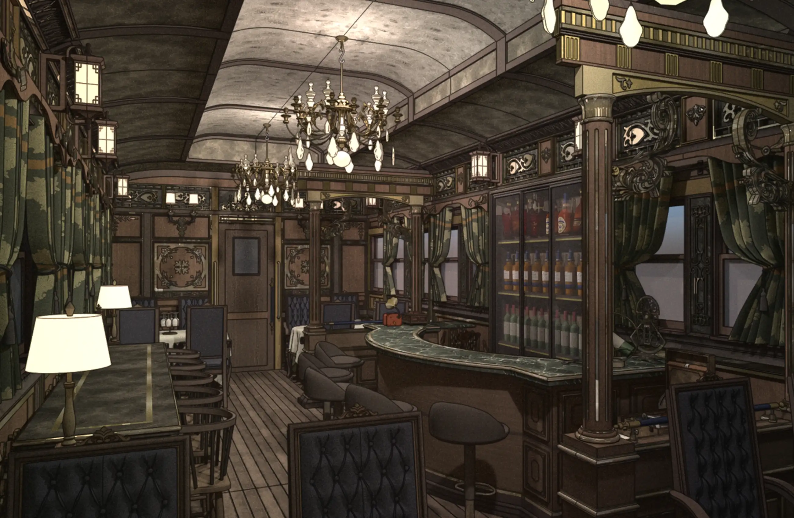 Train interior 01 (luxury restaurant)