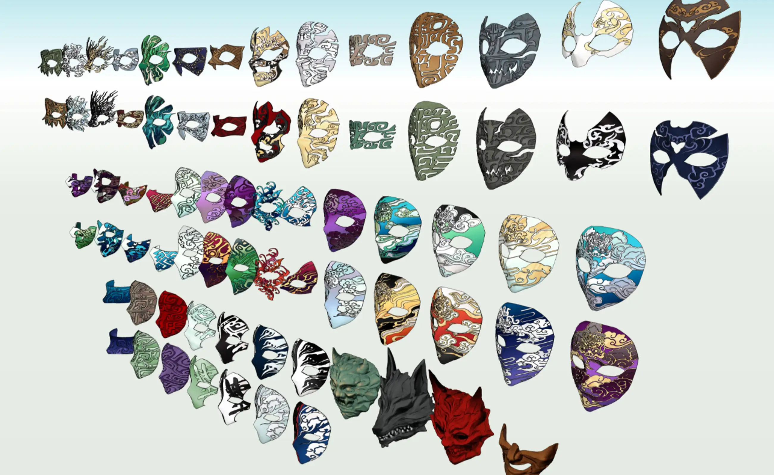 Collection of oriental masks