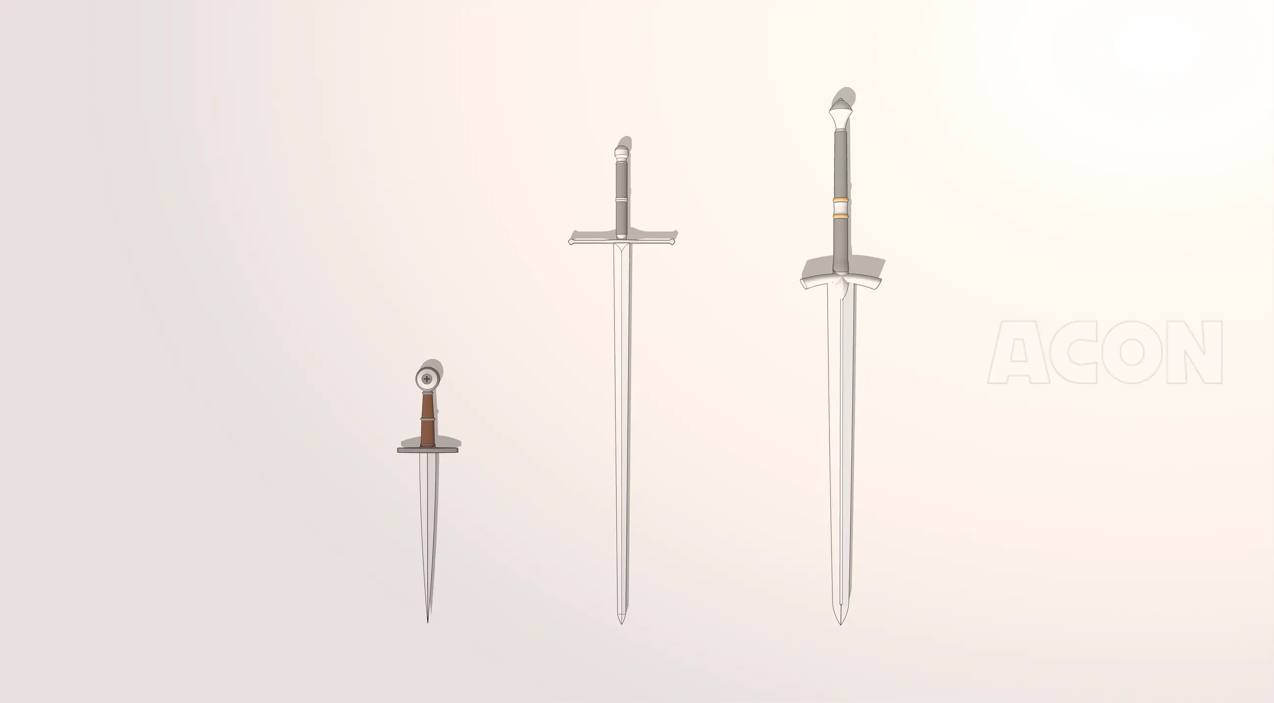 アクション、中世ファンタジー西洋兵器-剣3種集 アクション、中世ファンタジー西洋兵器-剣3種集